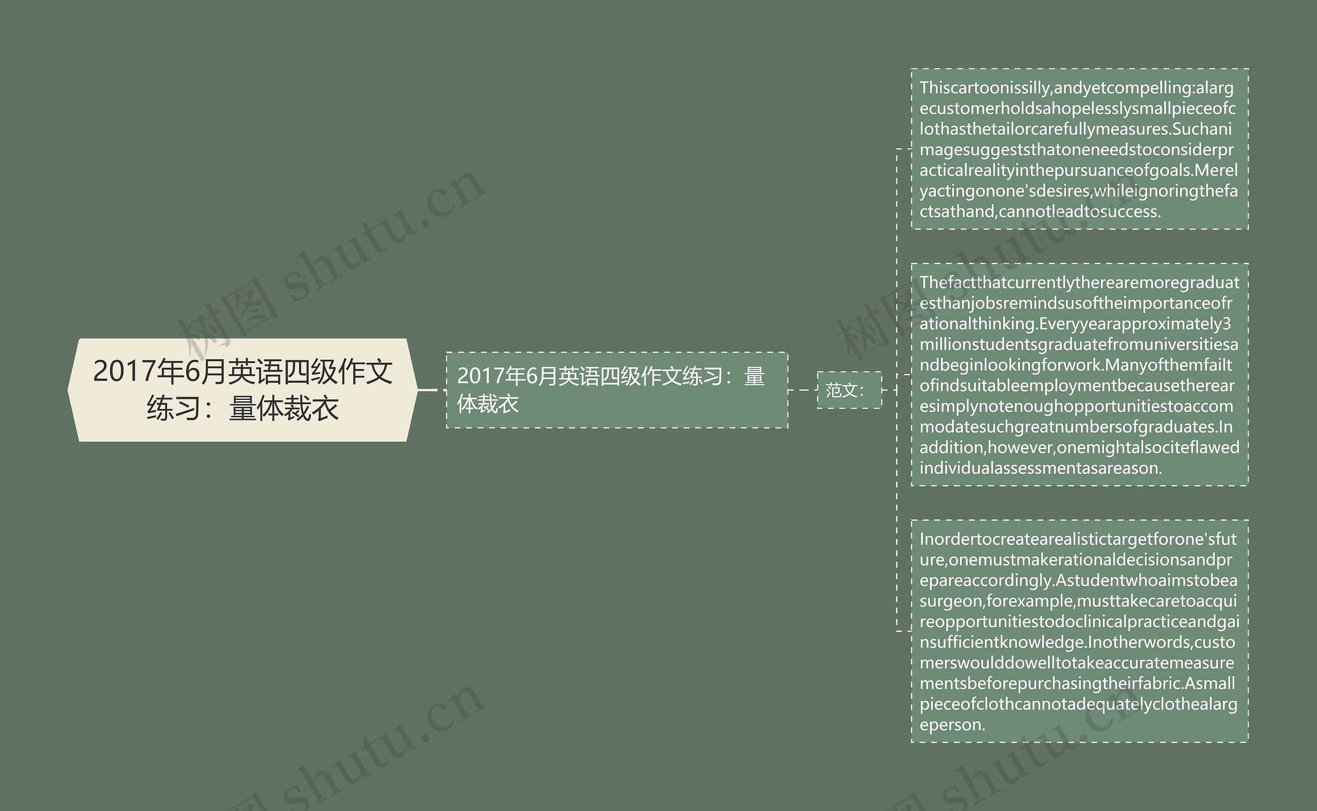 2017年6月英语四级作文练习：量体裁衣