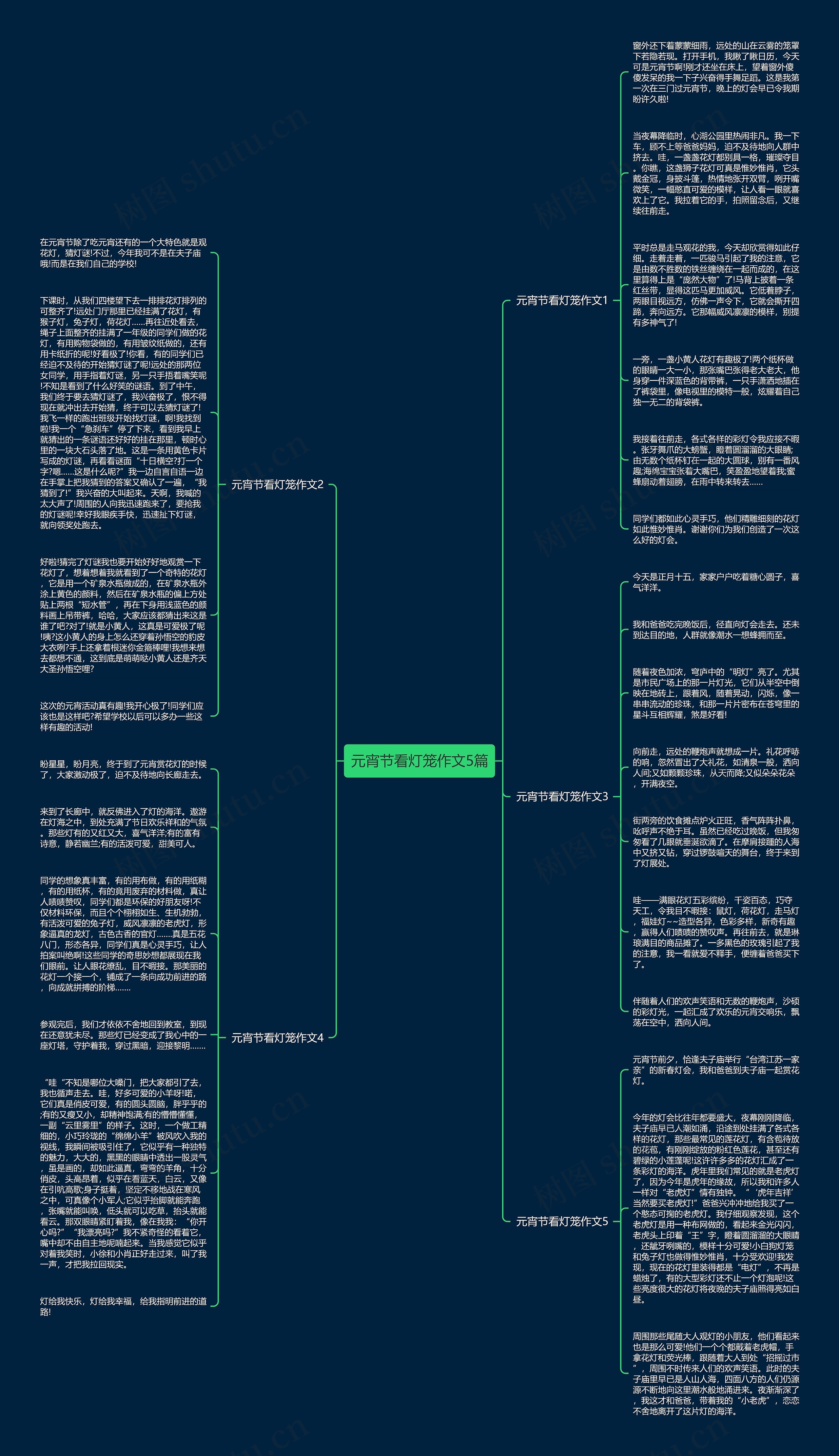 元宵节看灯笼作文5篇思维导图