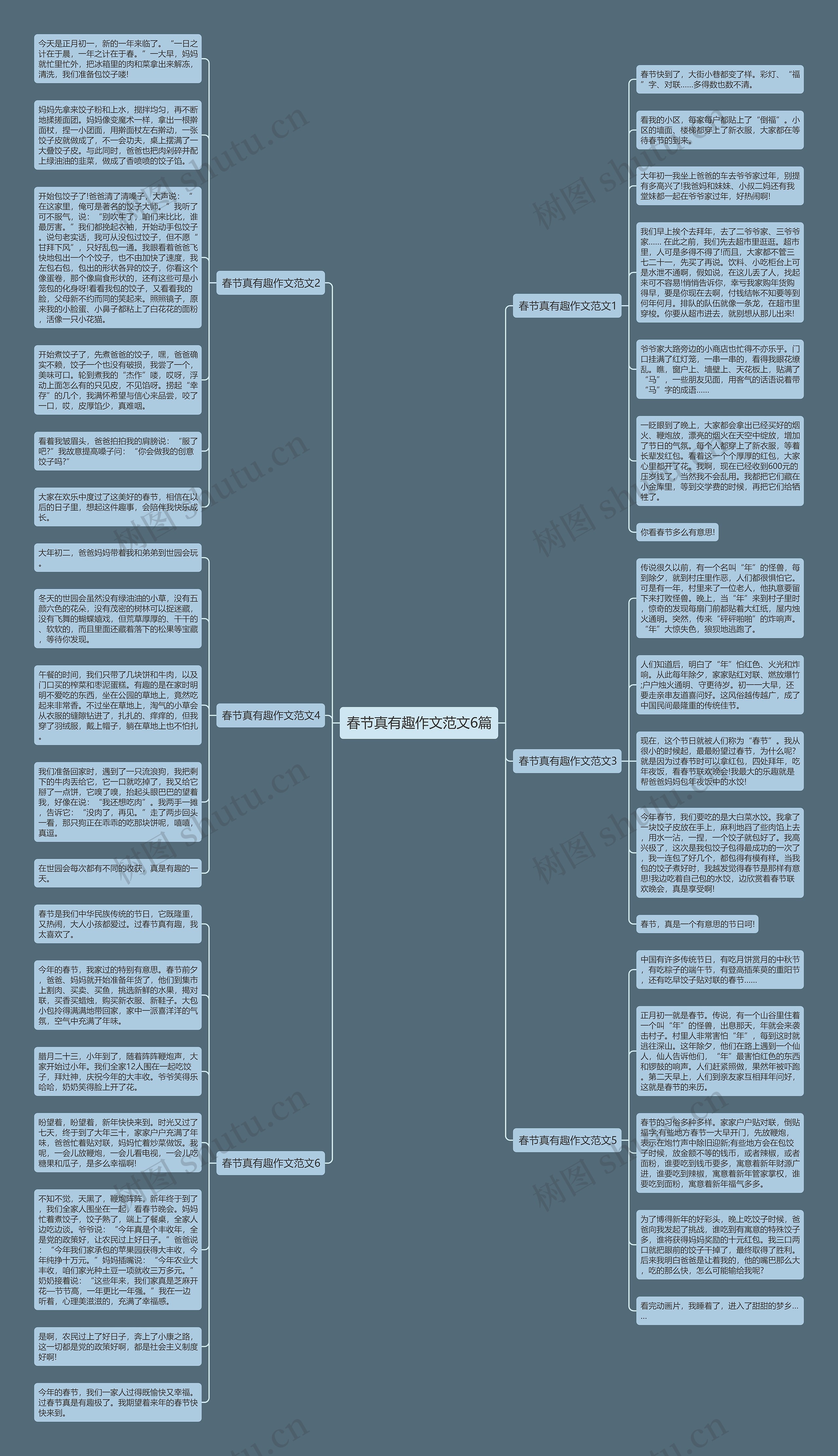 春节真有趣作文范文6篇思维导图