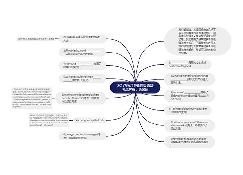 2017年6月英语四级语法考点解析：动名词