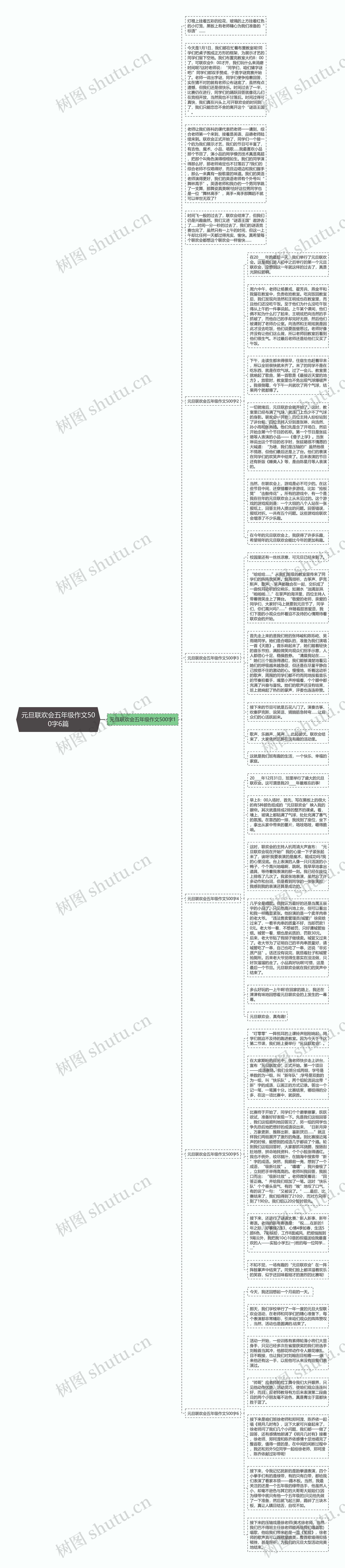 元旦联欢会五年级作文500字6篇思维导图