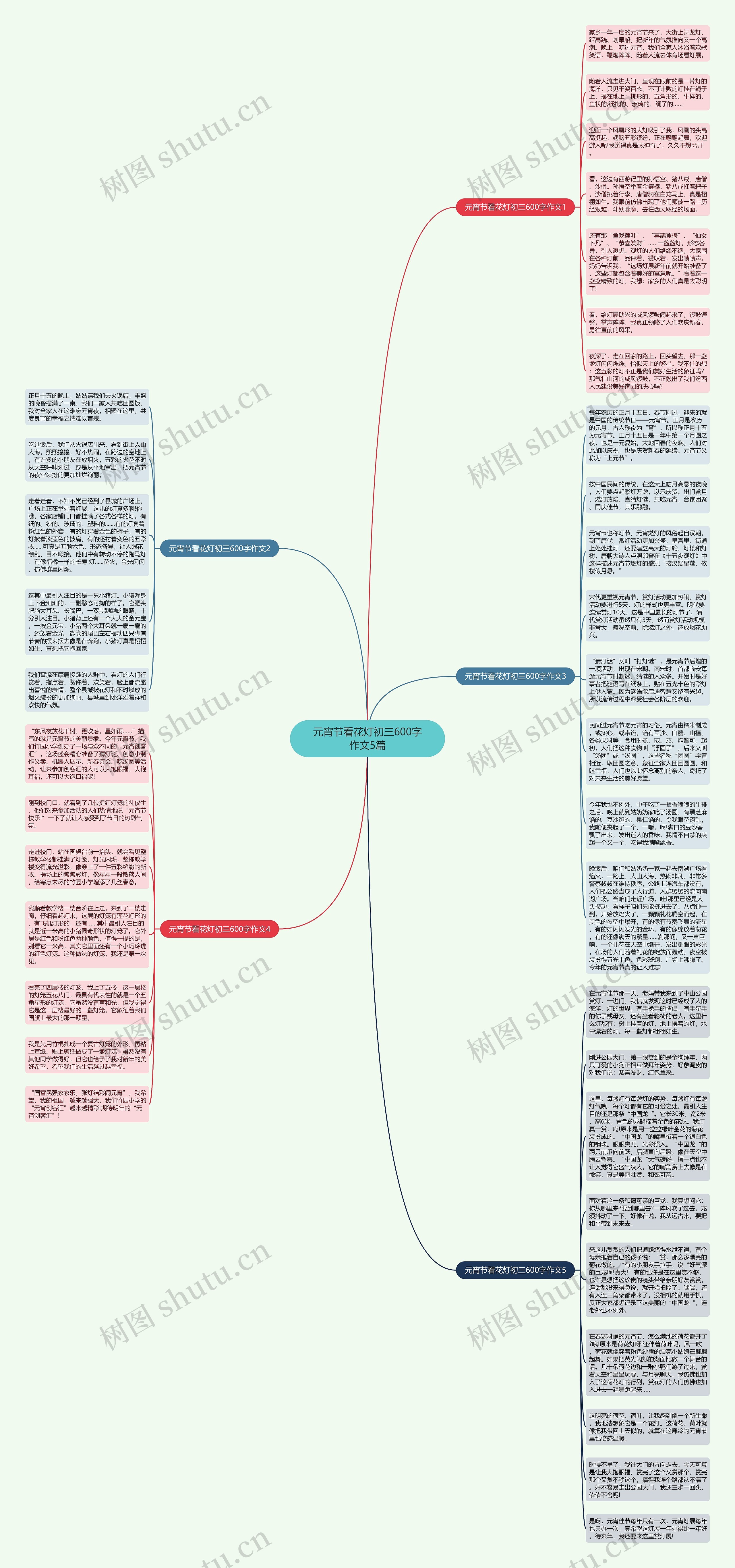 元宵节看花灯初三600字作文5篇思维导图