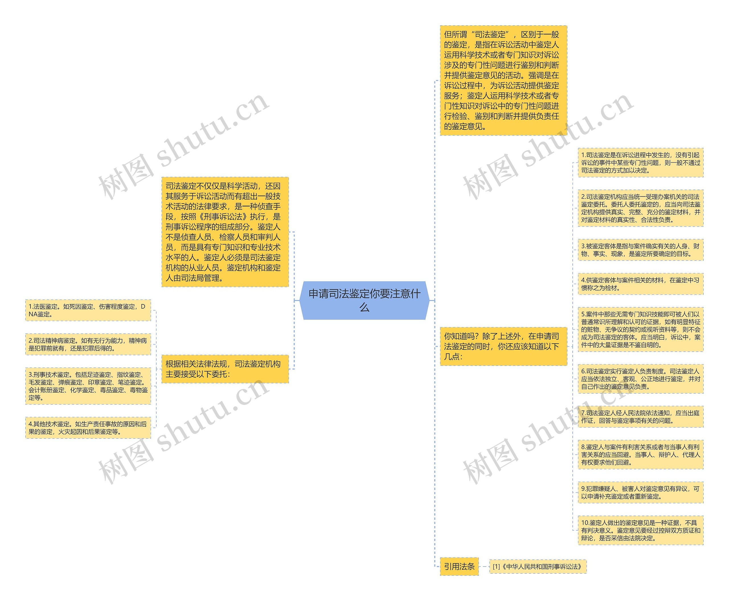 申请司法鉴定你要注意什么思维导图