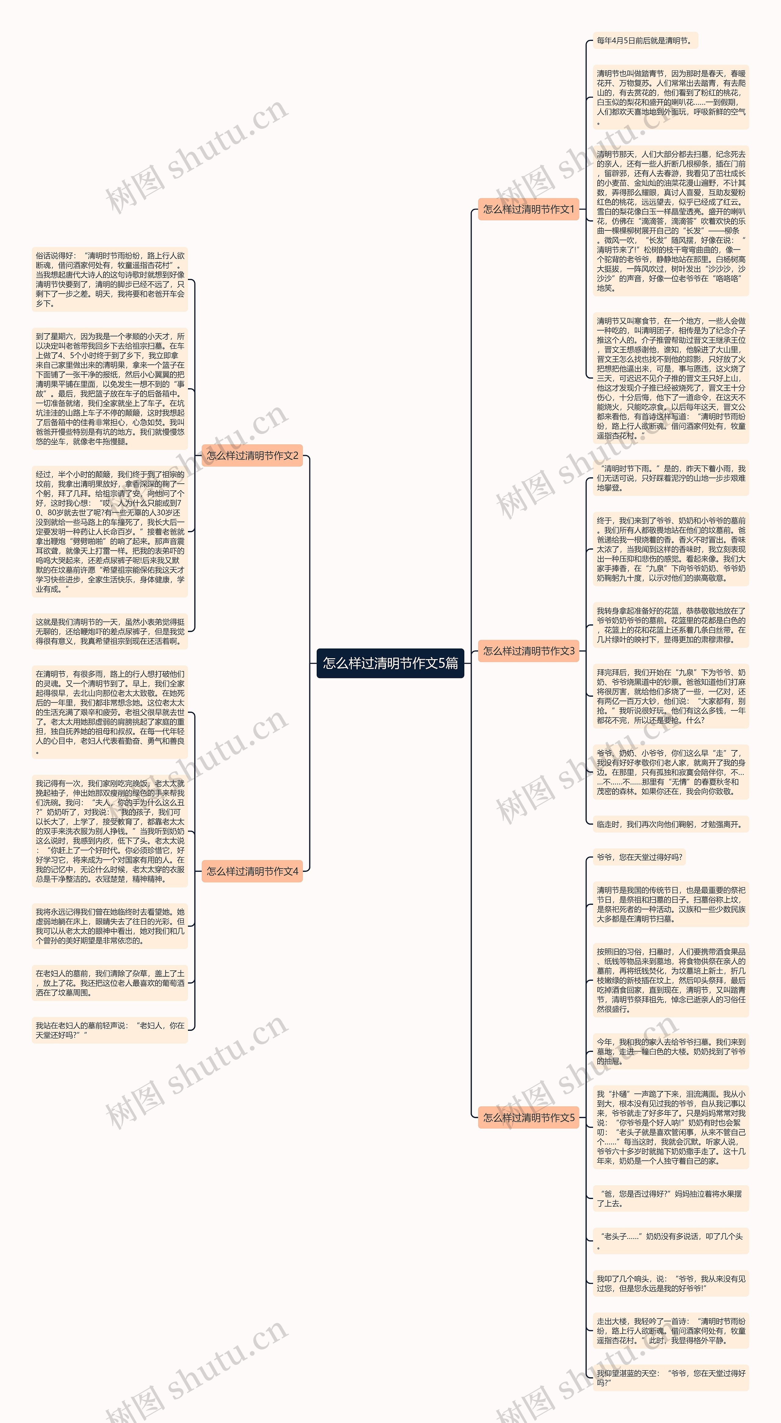 怎么样过清明节作文5篇思维导图