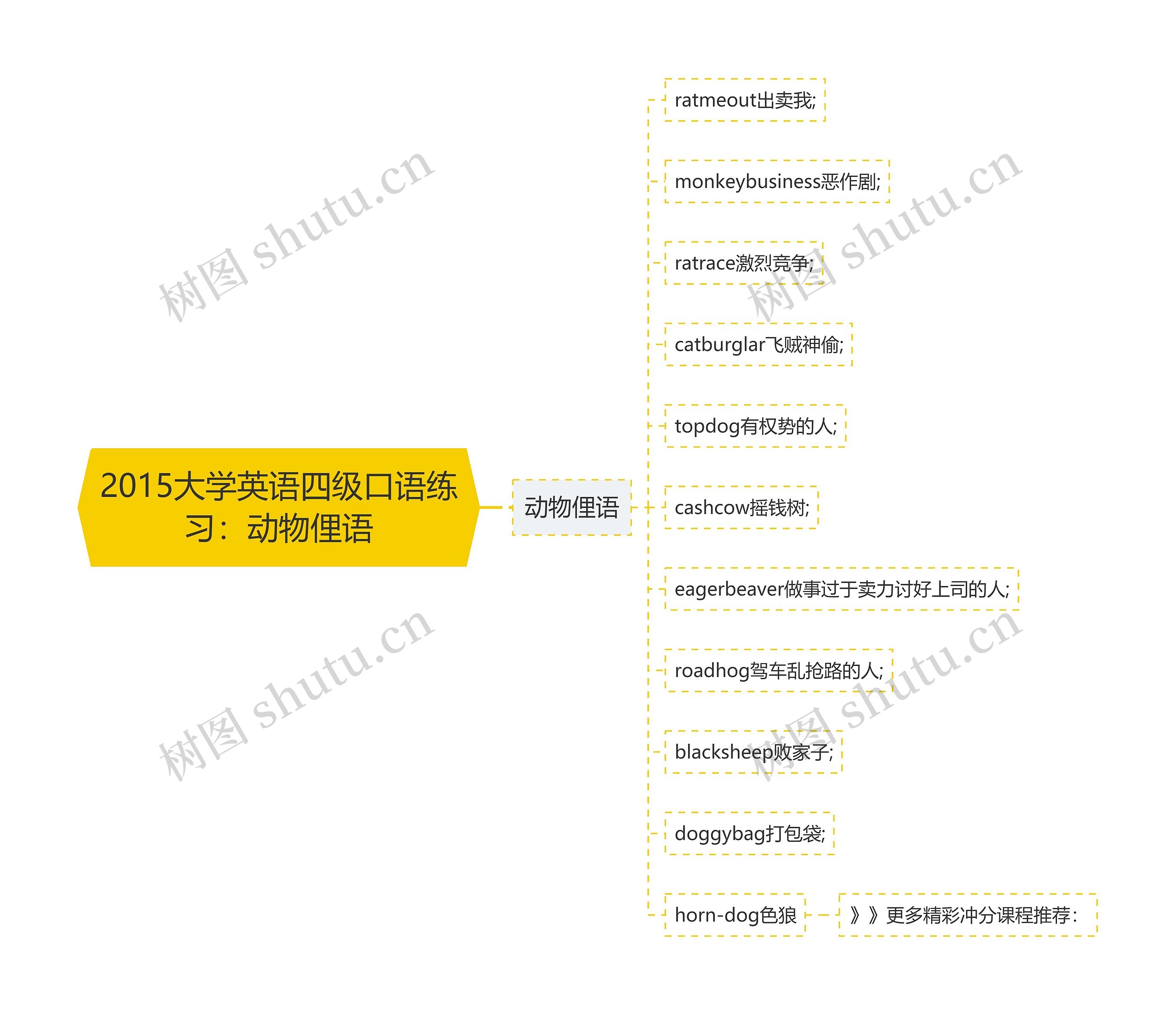 2015大学英语四级口语练习：动物俚语思维导图