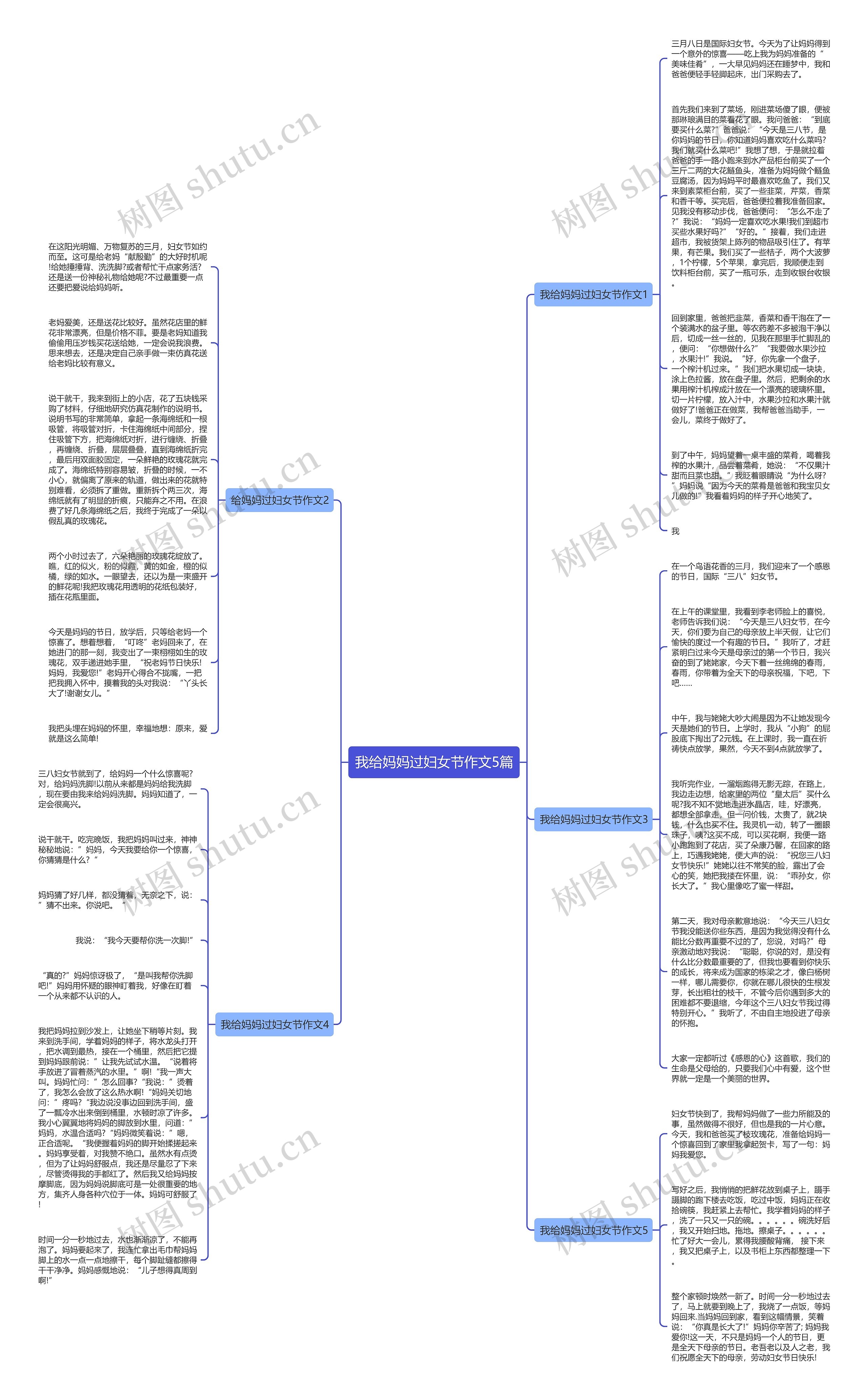 我给妈妈过妇女节作文5篇思维导图