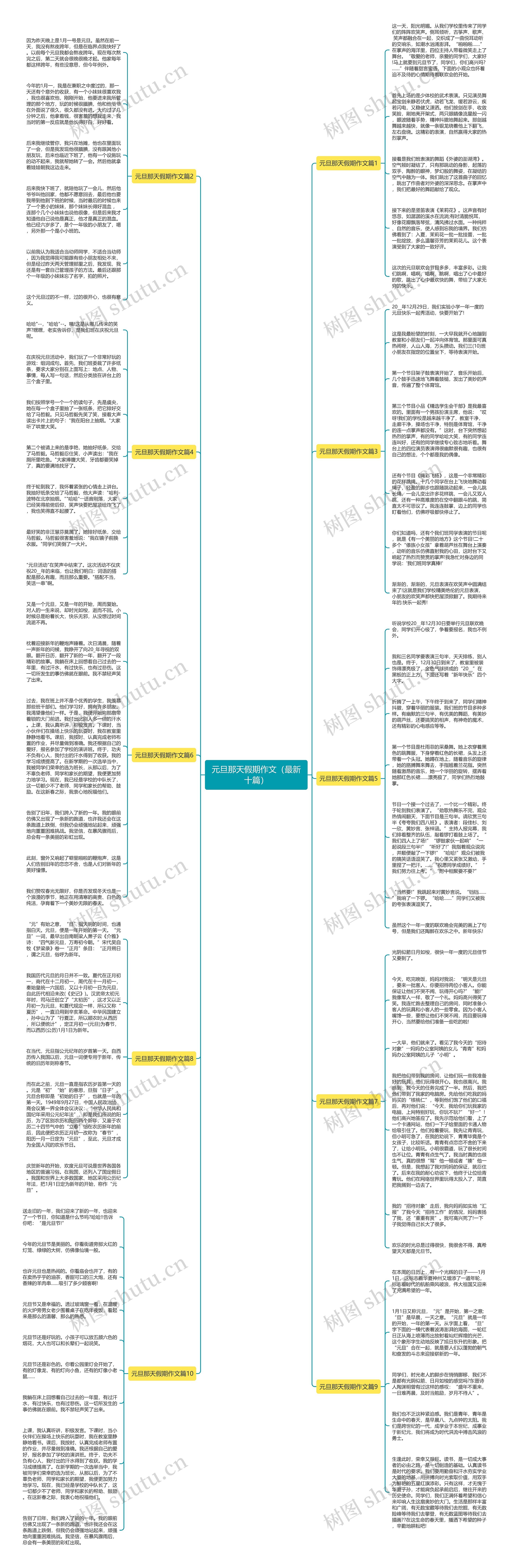 元旦那天假期作文（最新十篇）思维导图