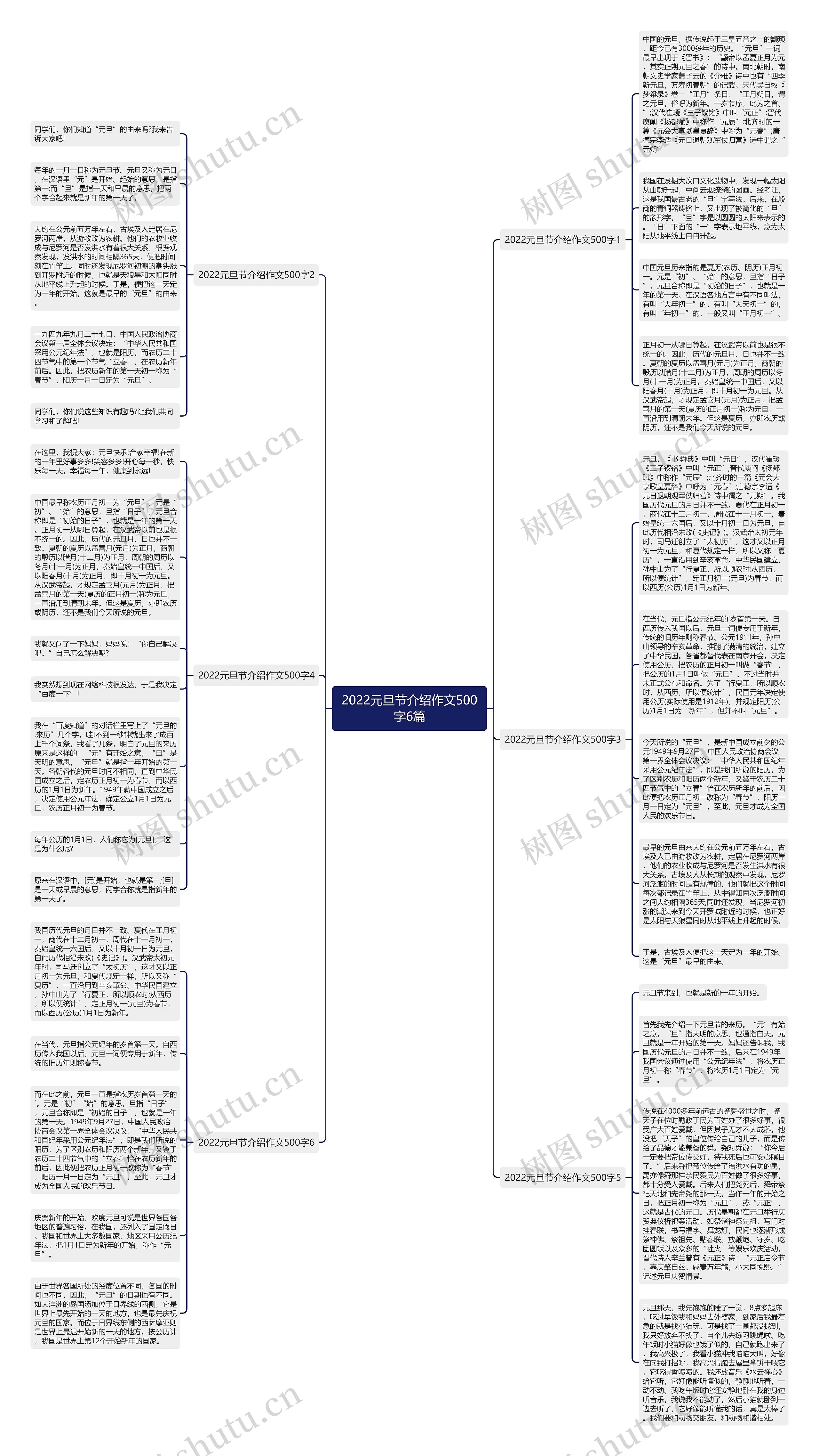 2022元旦节介绍作文500字6篇思维导图