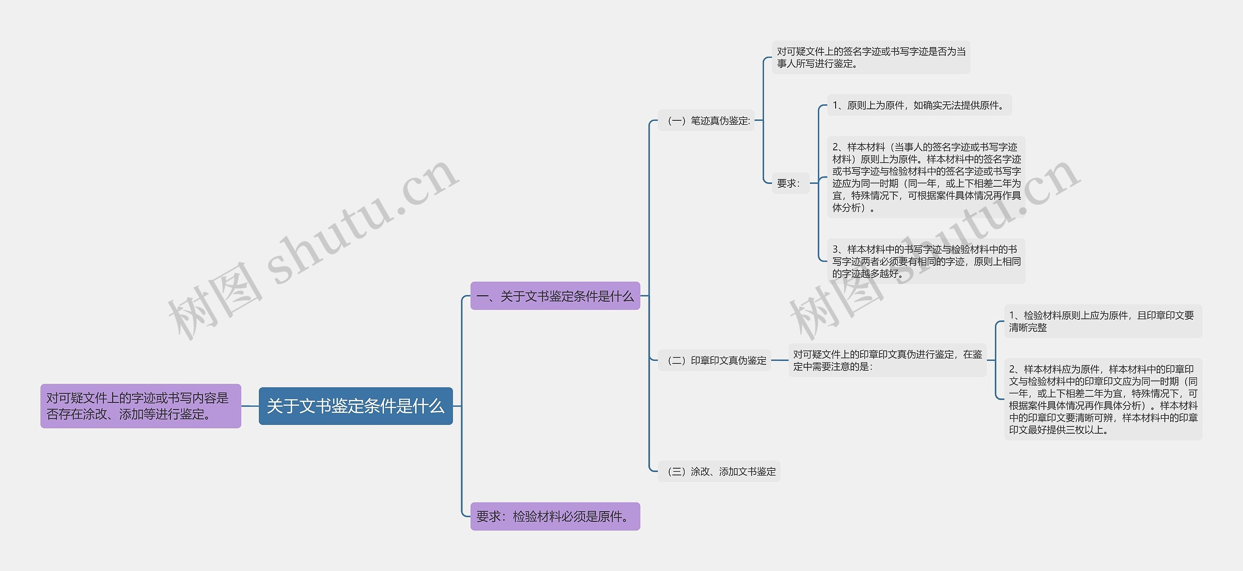 关于文书鉴定条件是什么思维导图