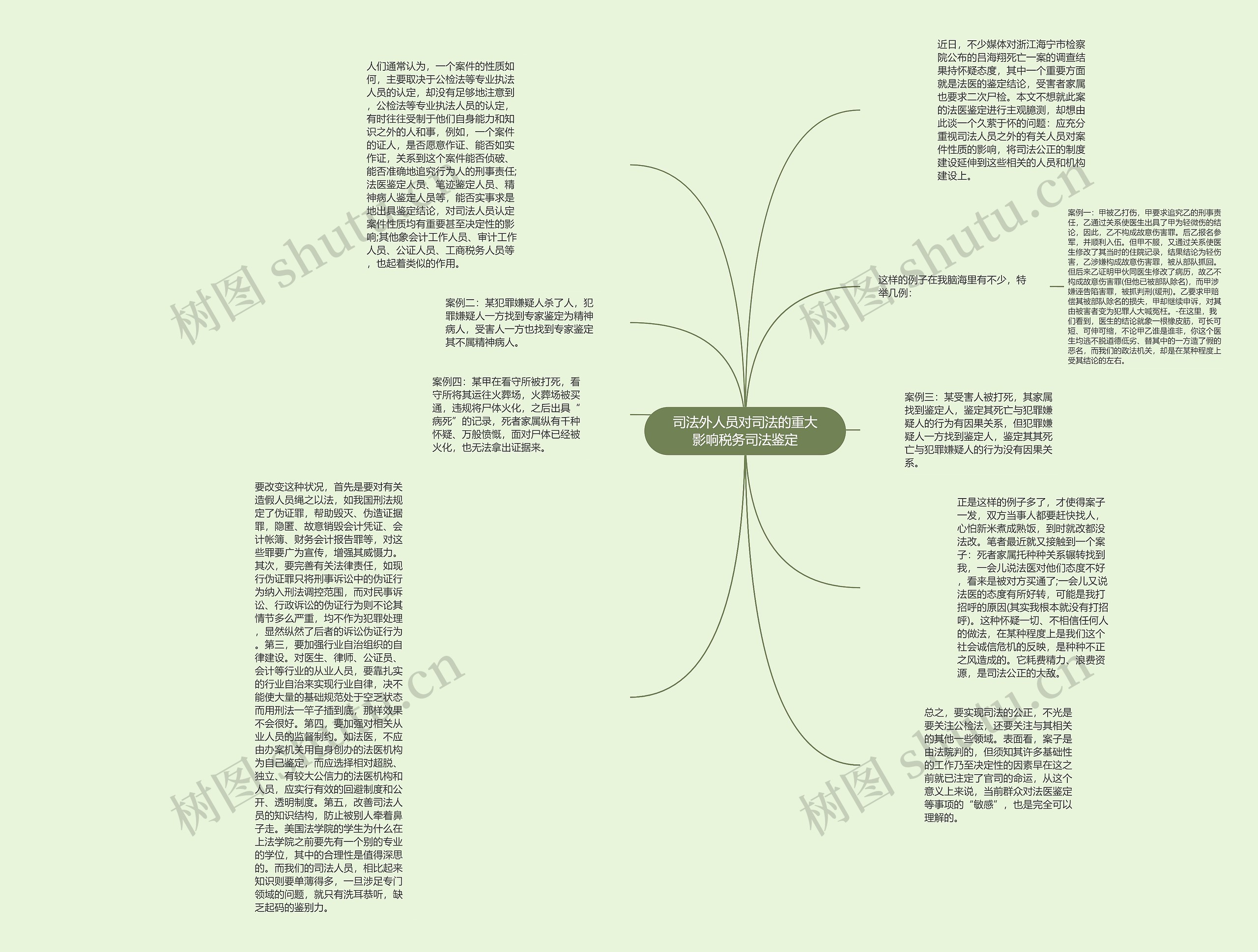 司法外人员对司法的重大影响税务司法鉴定思维导图