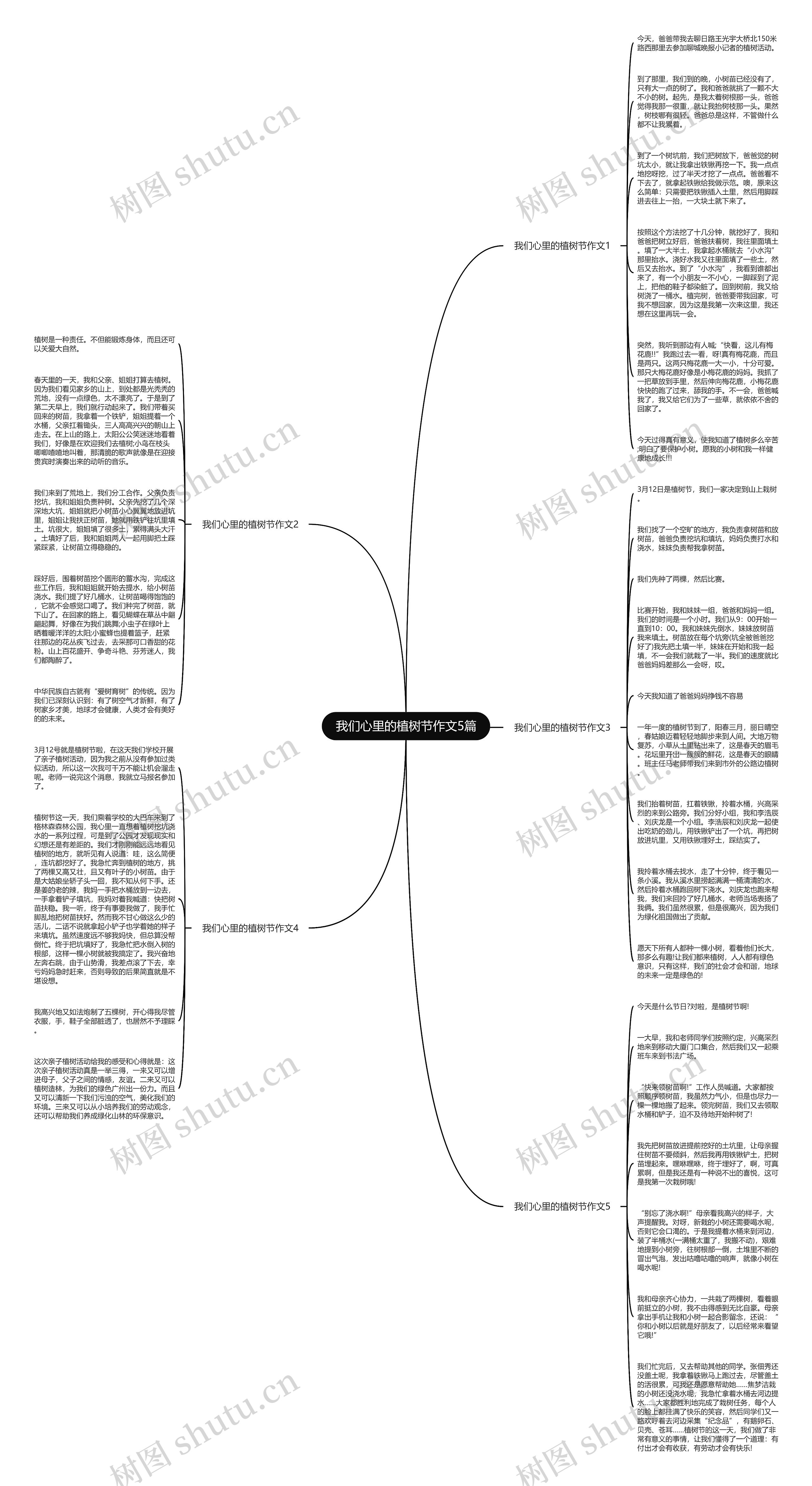 我们心里的植树节作文5篇思维导图