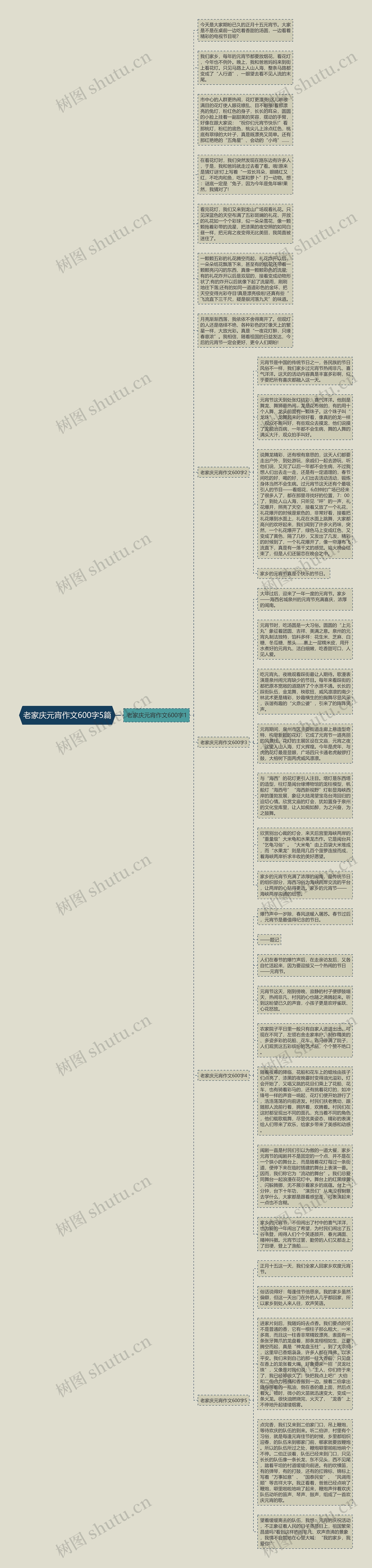 老家庆元宵作文600字5篇思维导图