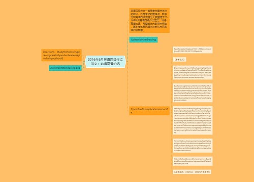 2016年6月英语四级作文范文：站得高看的远