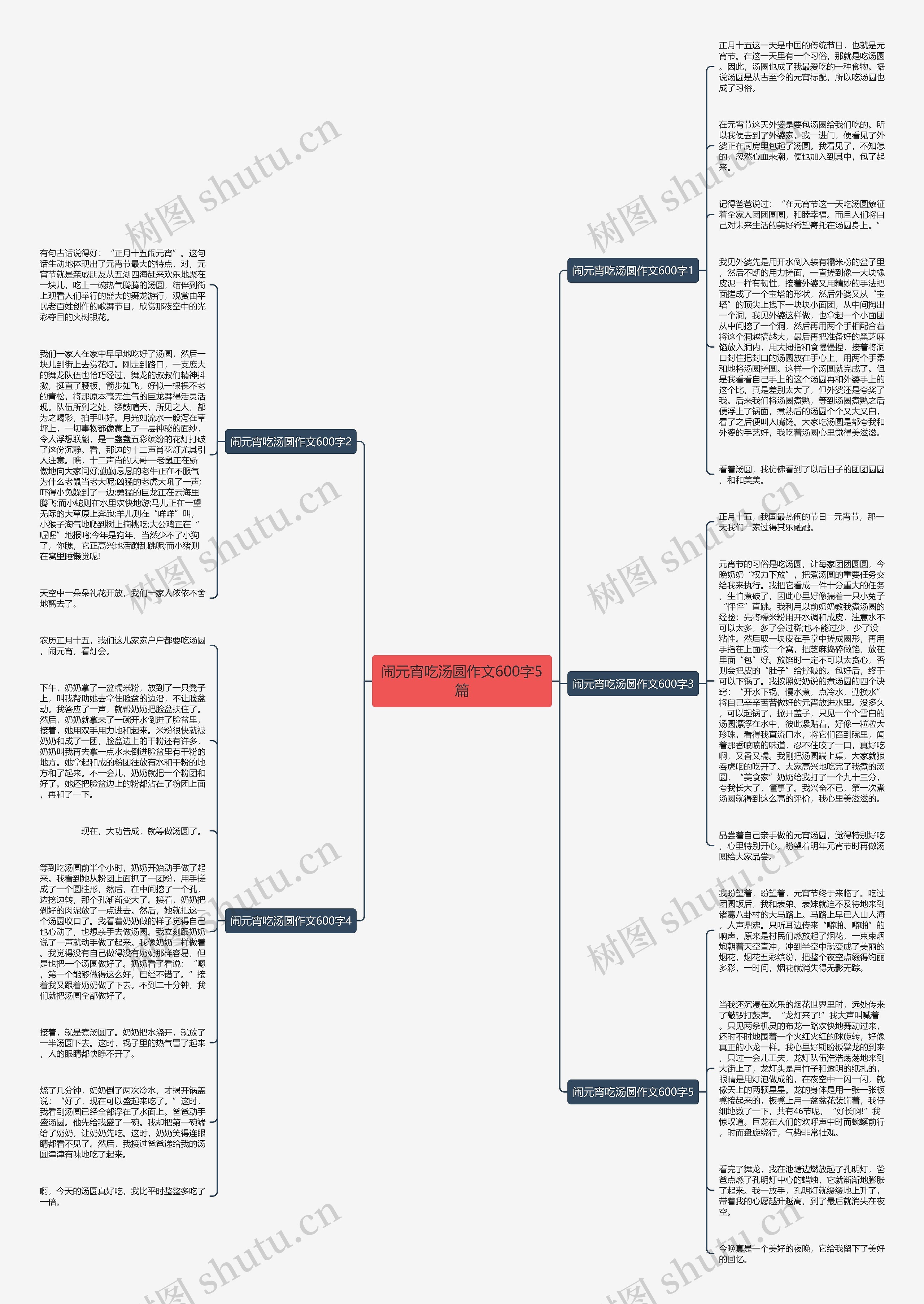 闹元宵吃汤圆作文600字5篇思维导图