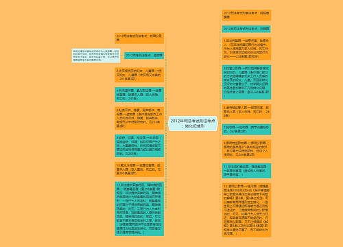 2012年司法考试刑法考点：转化犯情形