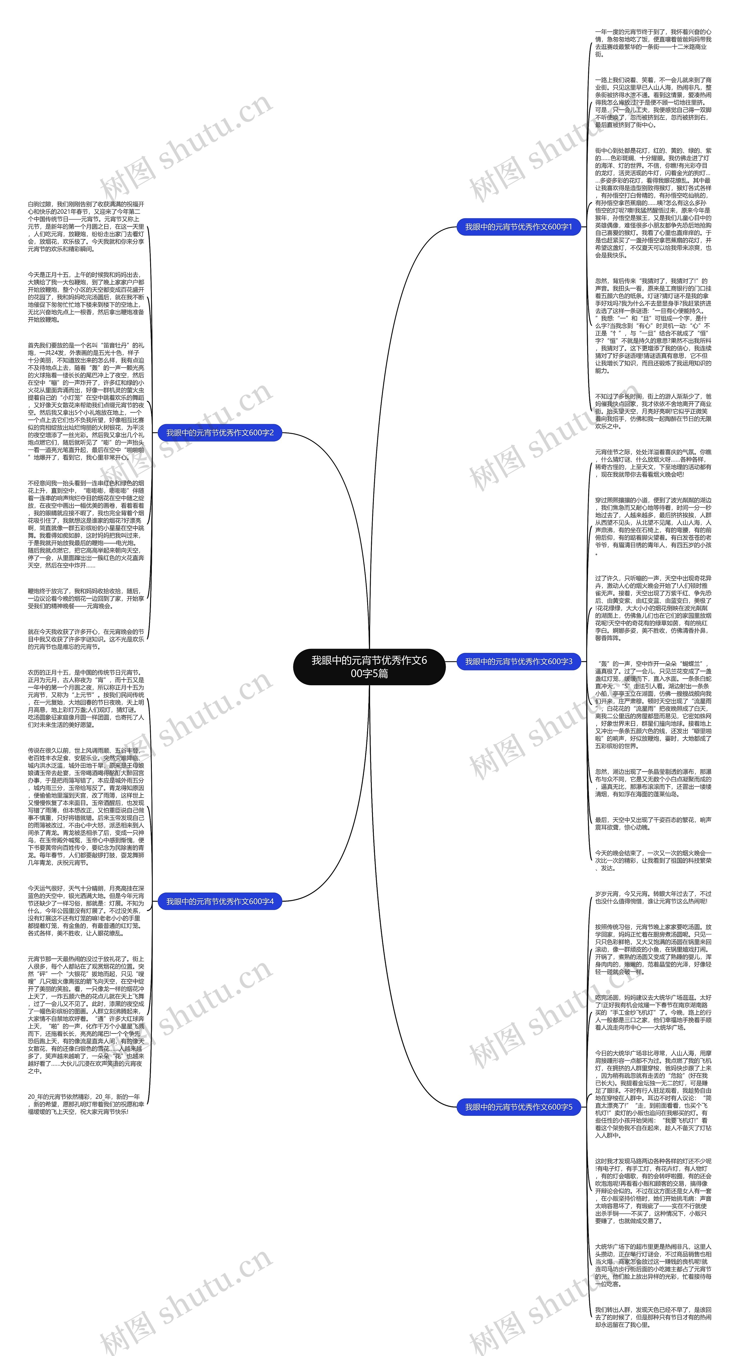 我眼中的元宵节优秀作文600字5篇思维导图