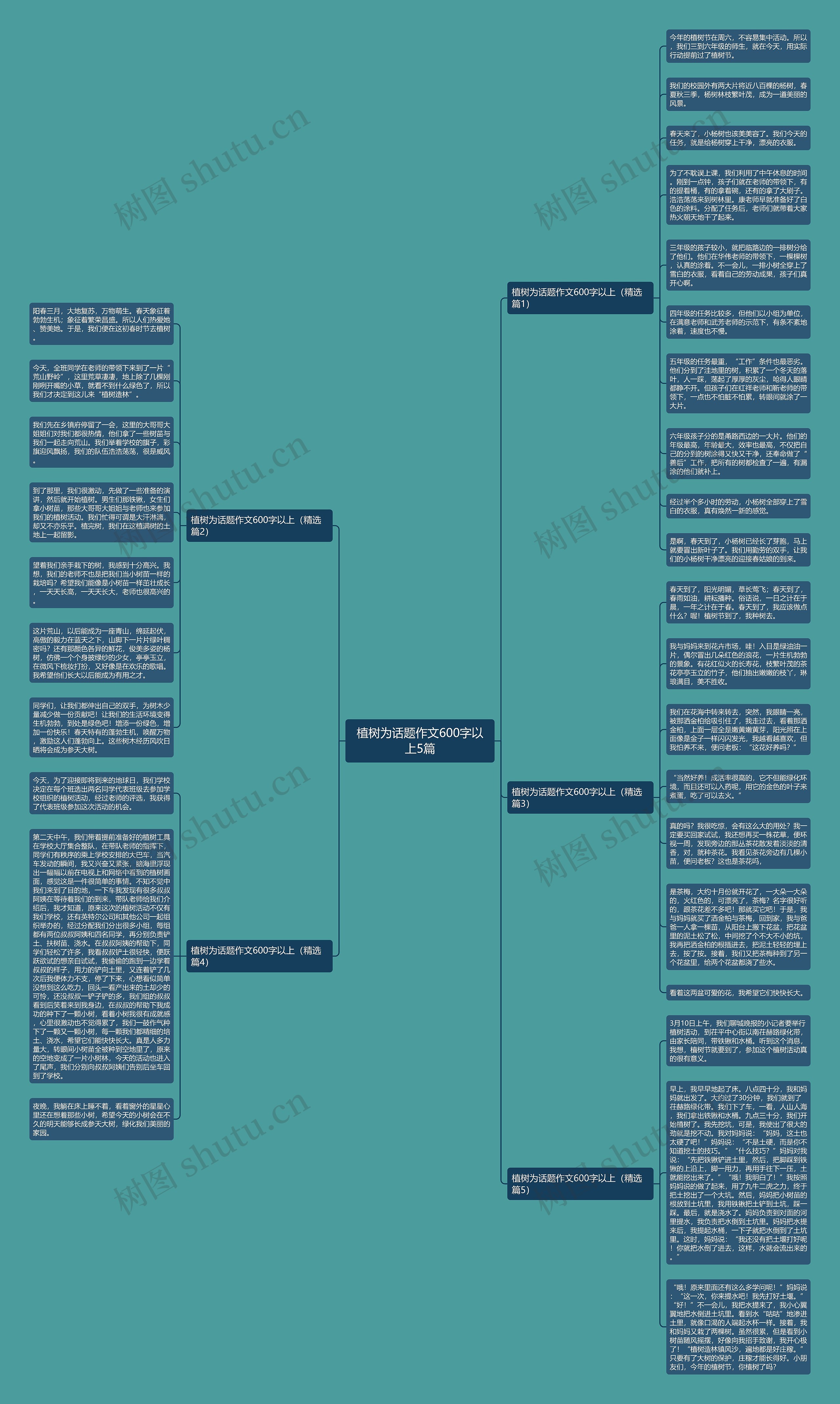 植树为话题作文600字以上5篇思维导图