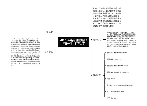 2017年6月英语四级翻译每日一练：教育公平