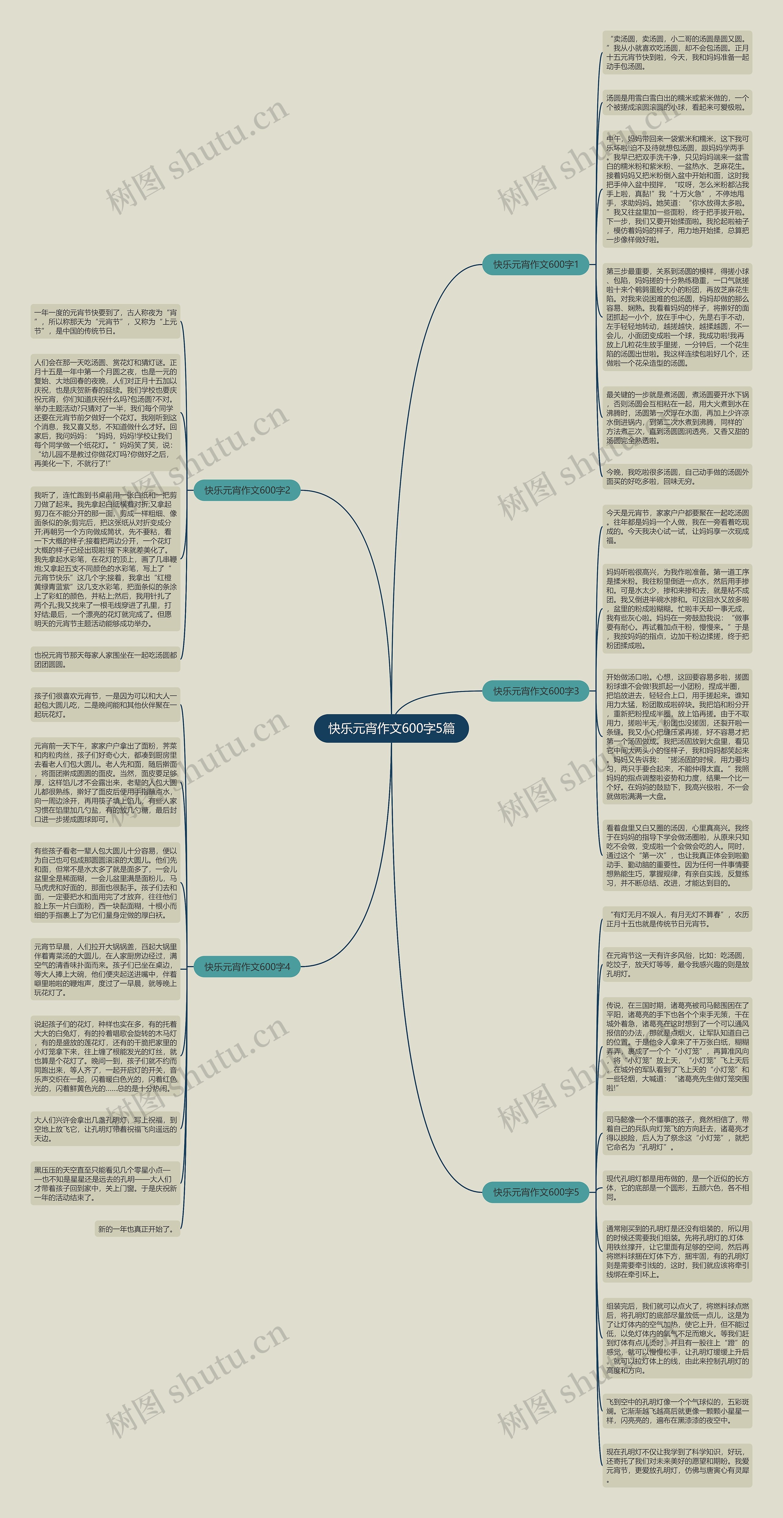 快乐元宵作文600字5篇思维导图