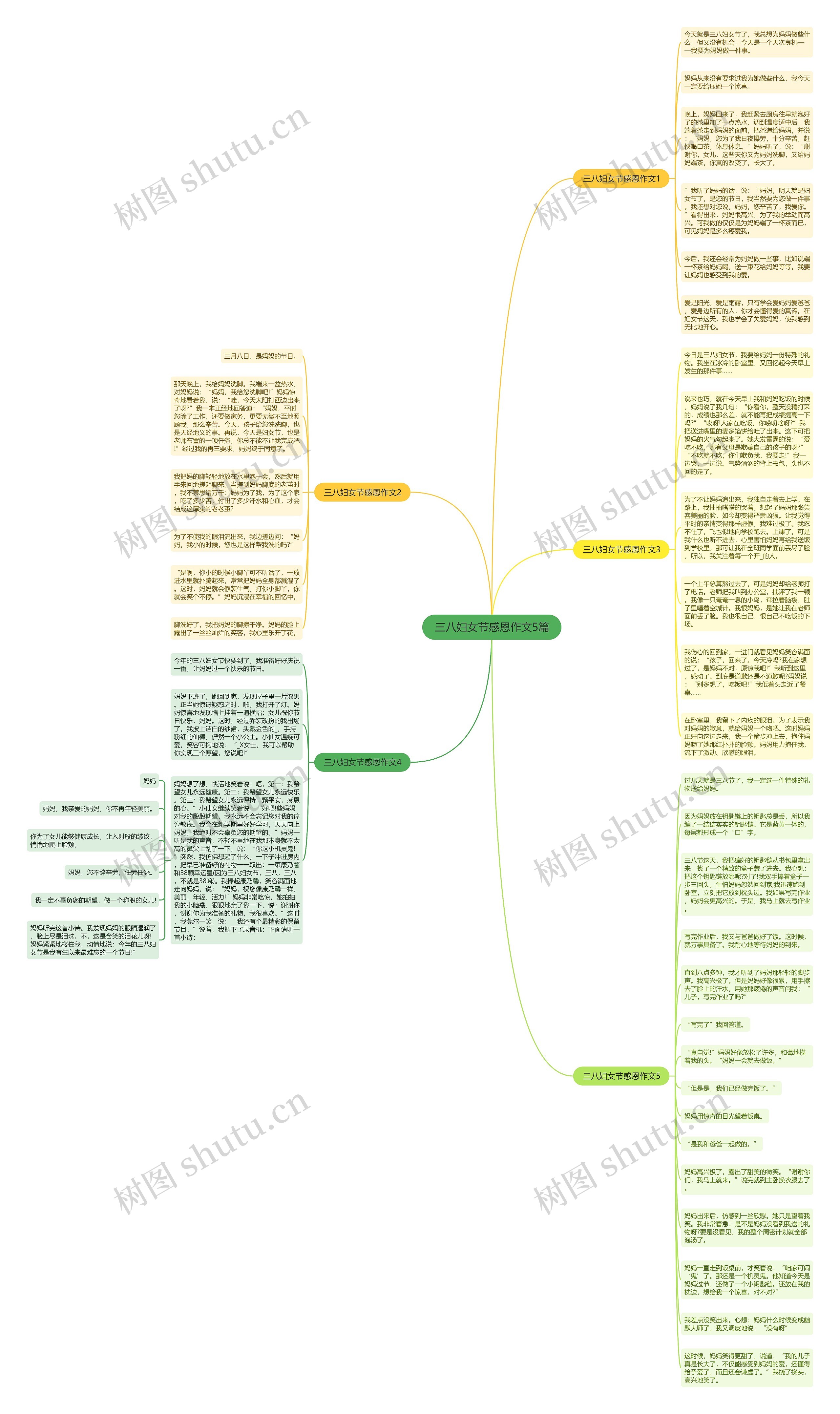 三八妇女节感恩作文5篇思维导图