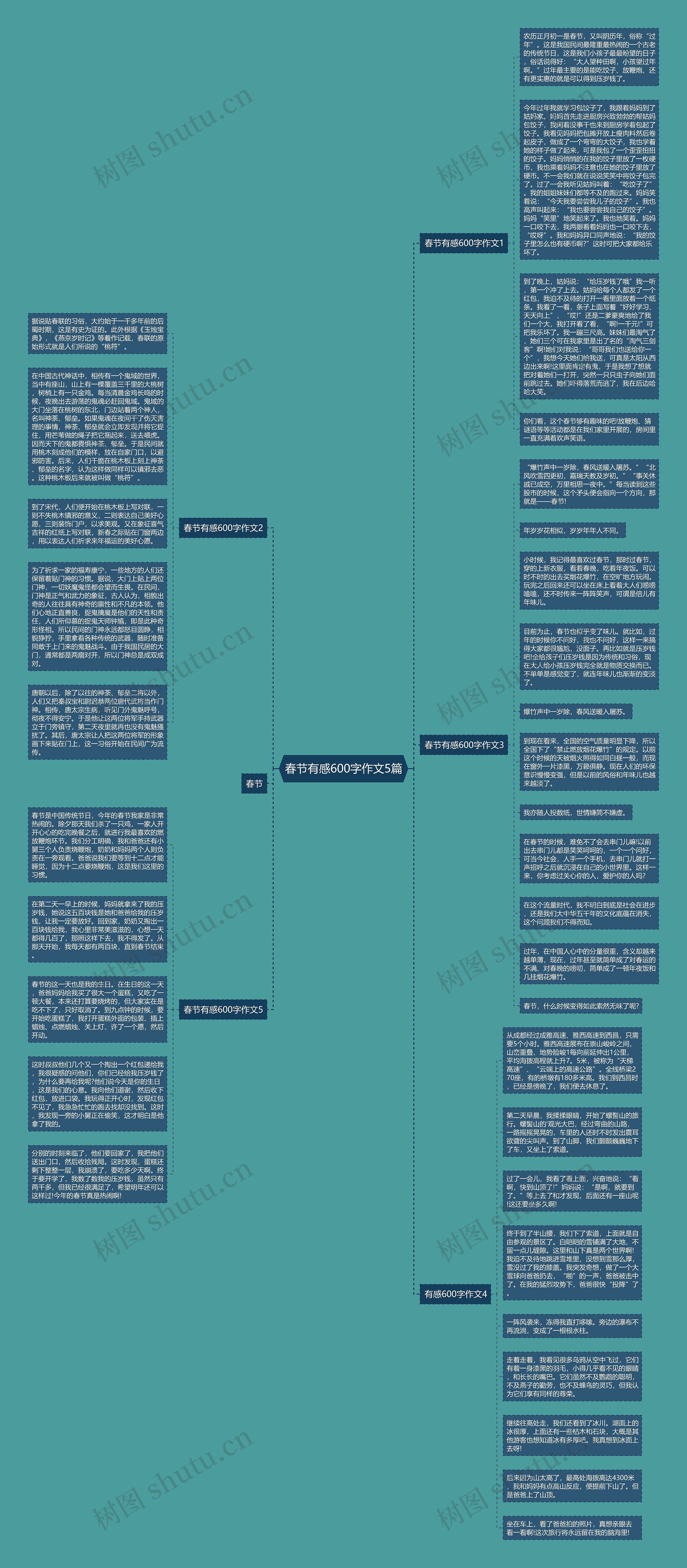 春节有感600字作文5篇思维导图