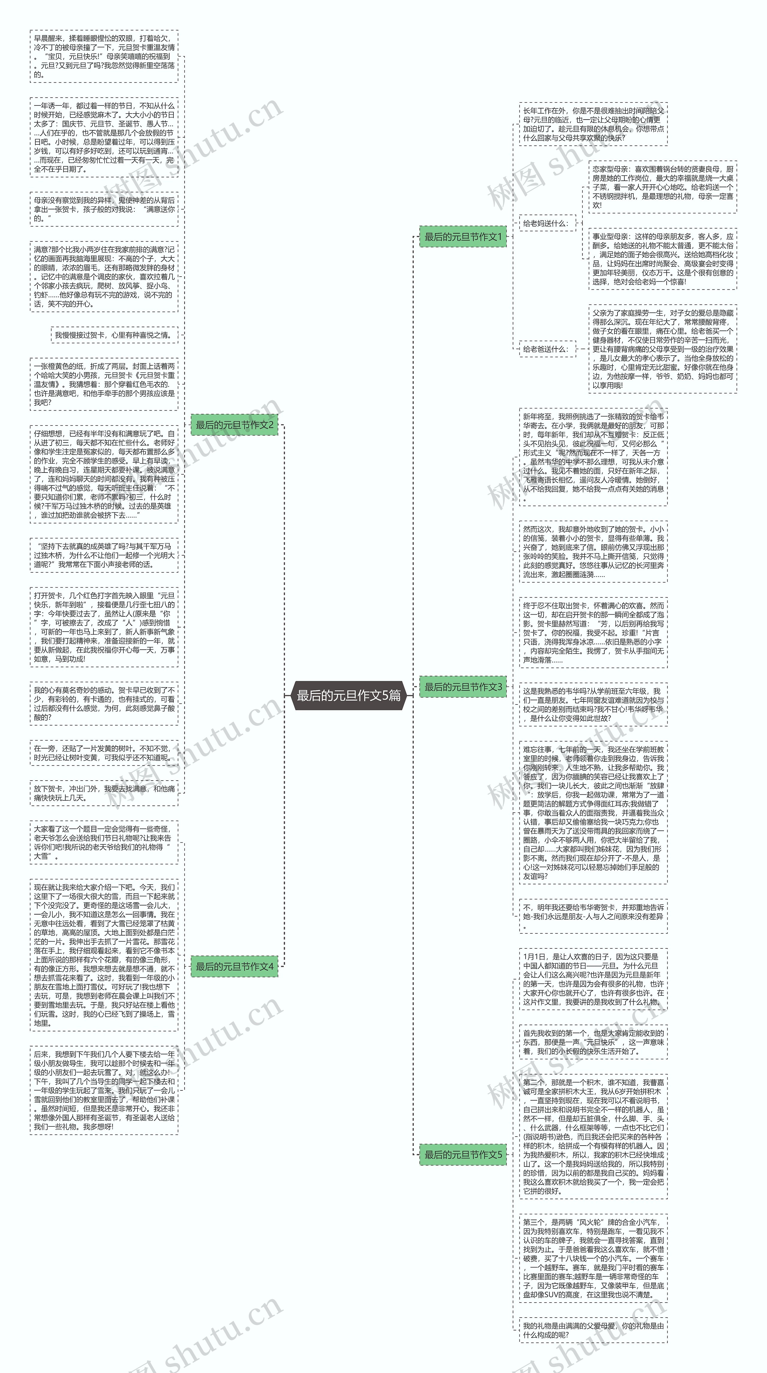 最后的元旦作文5篇思维导图