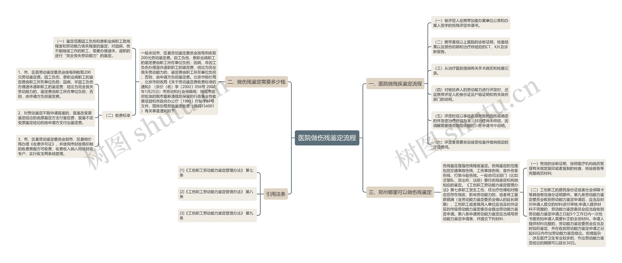 医院做伤残鉴定流程思维导图