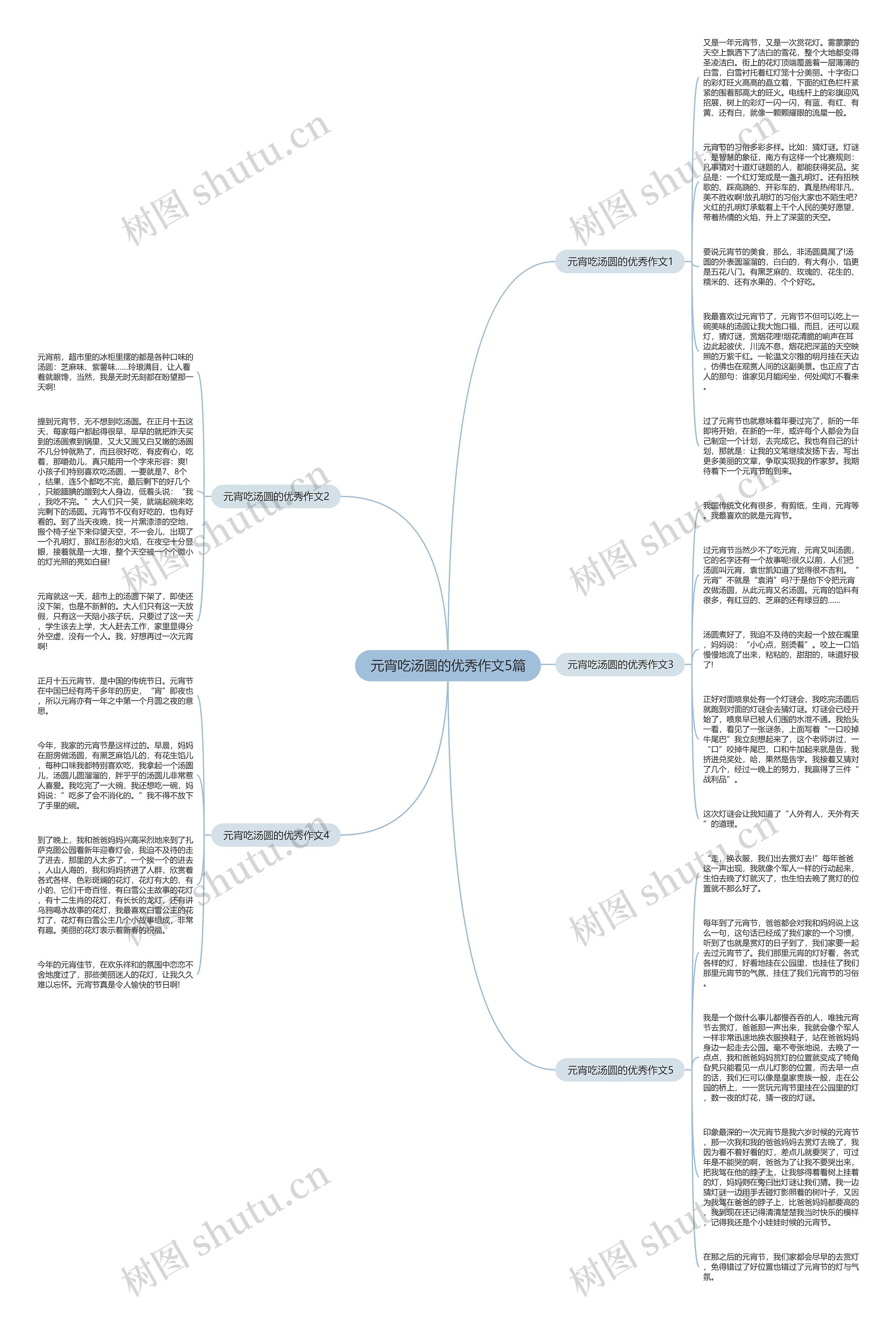 元宵吃汤圆的优秀作文5篇思维导图