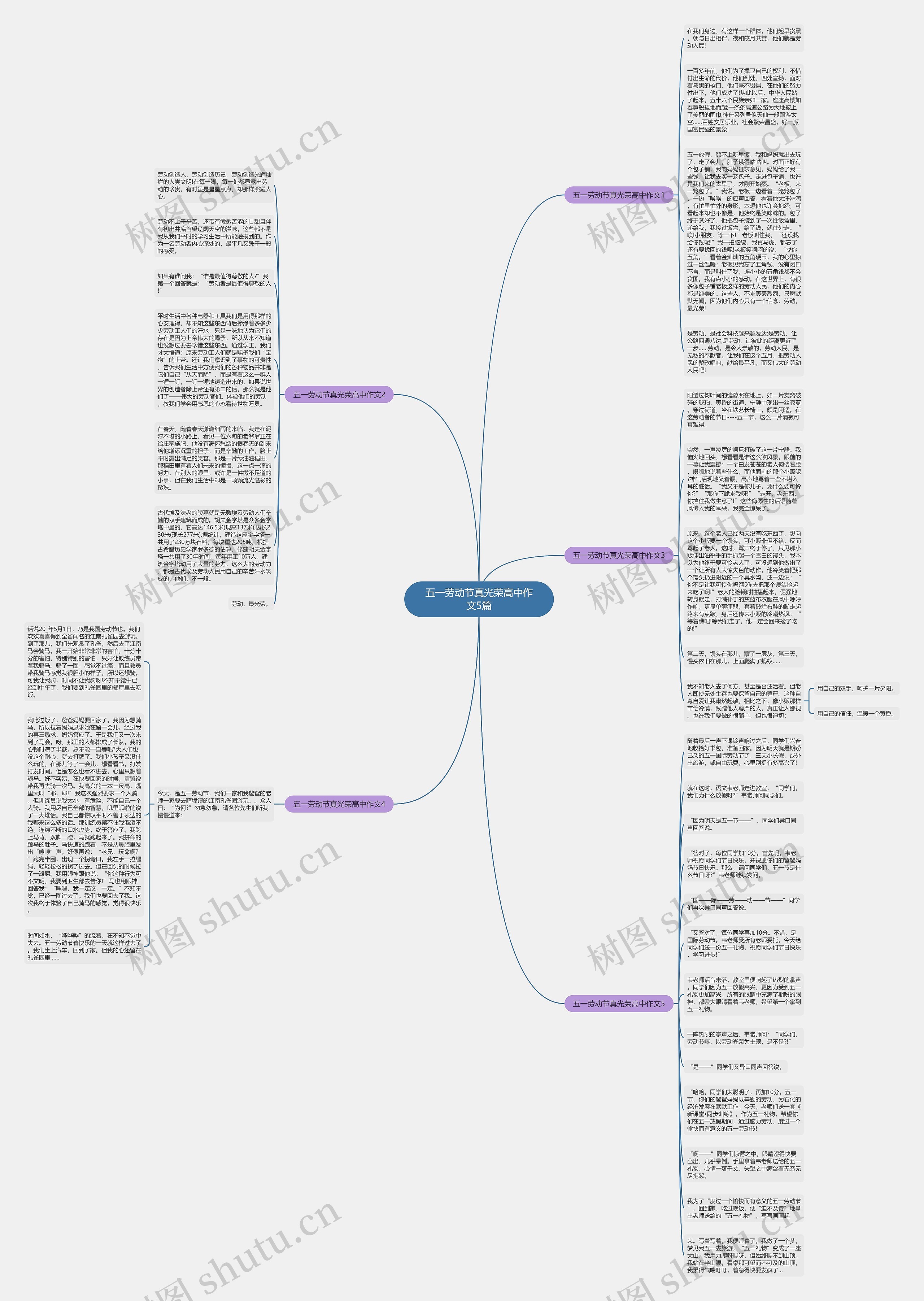 五一劳动节真光荣高中作文5篇思维导图