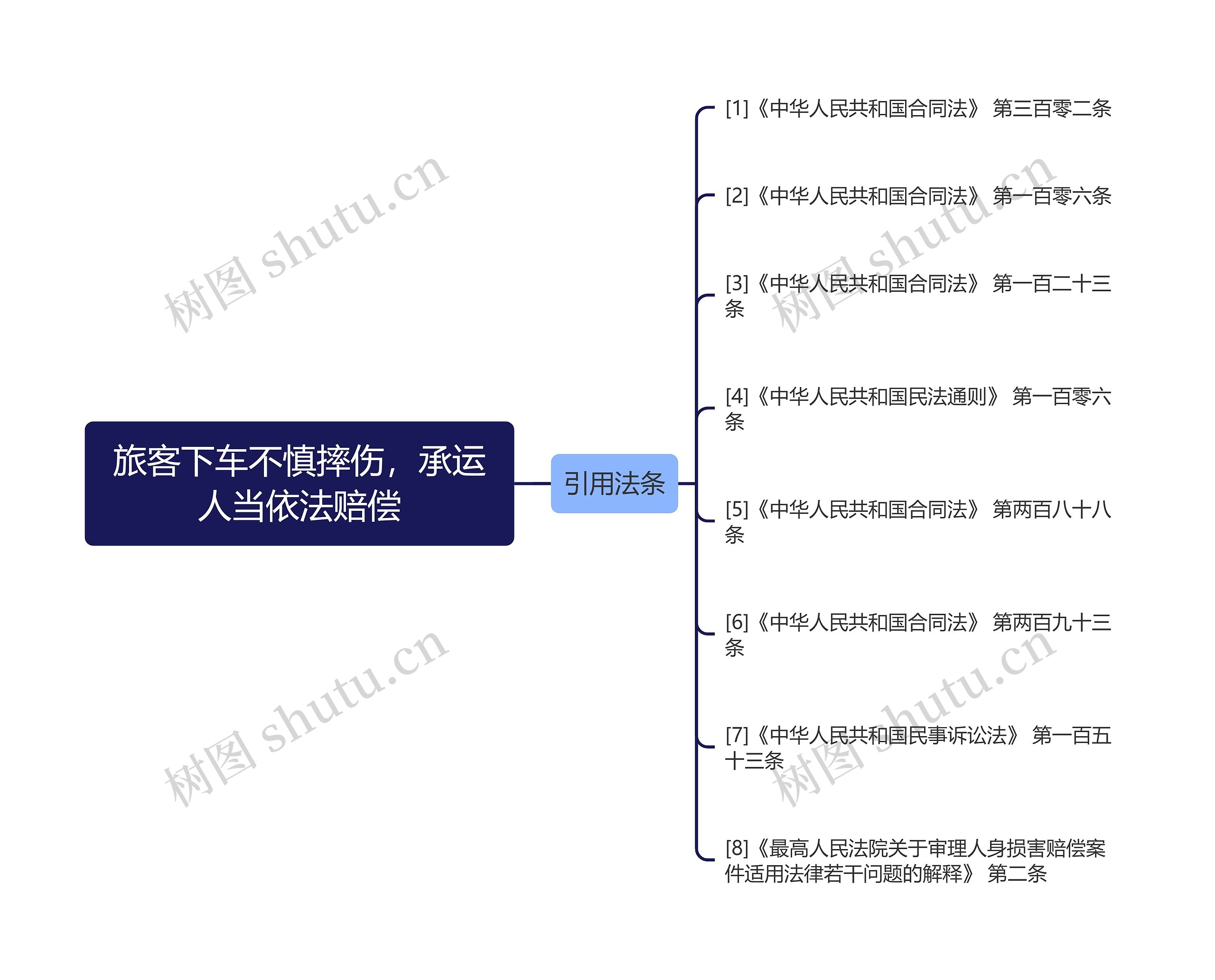 旅客下车不慎摔伤，承运人当依法赔偿思维导图