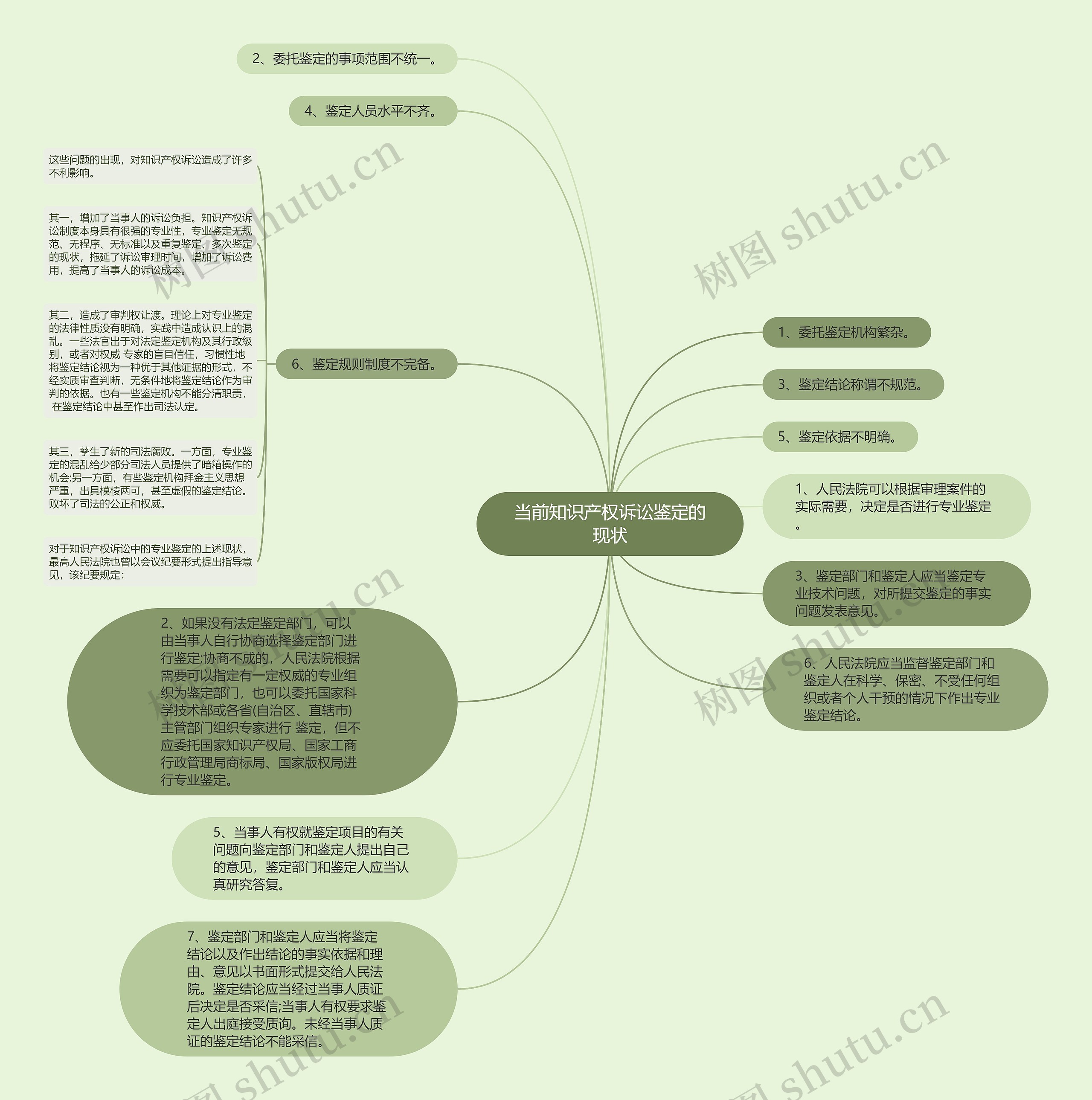 当前知识产权诉讼鉴定的现状思维导图