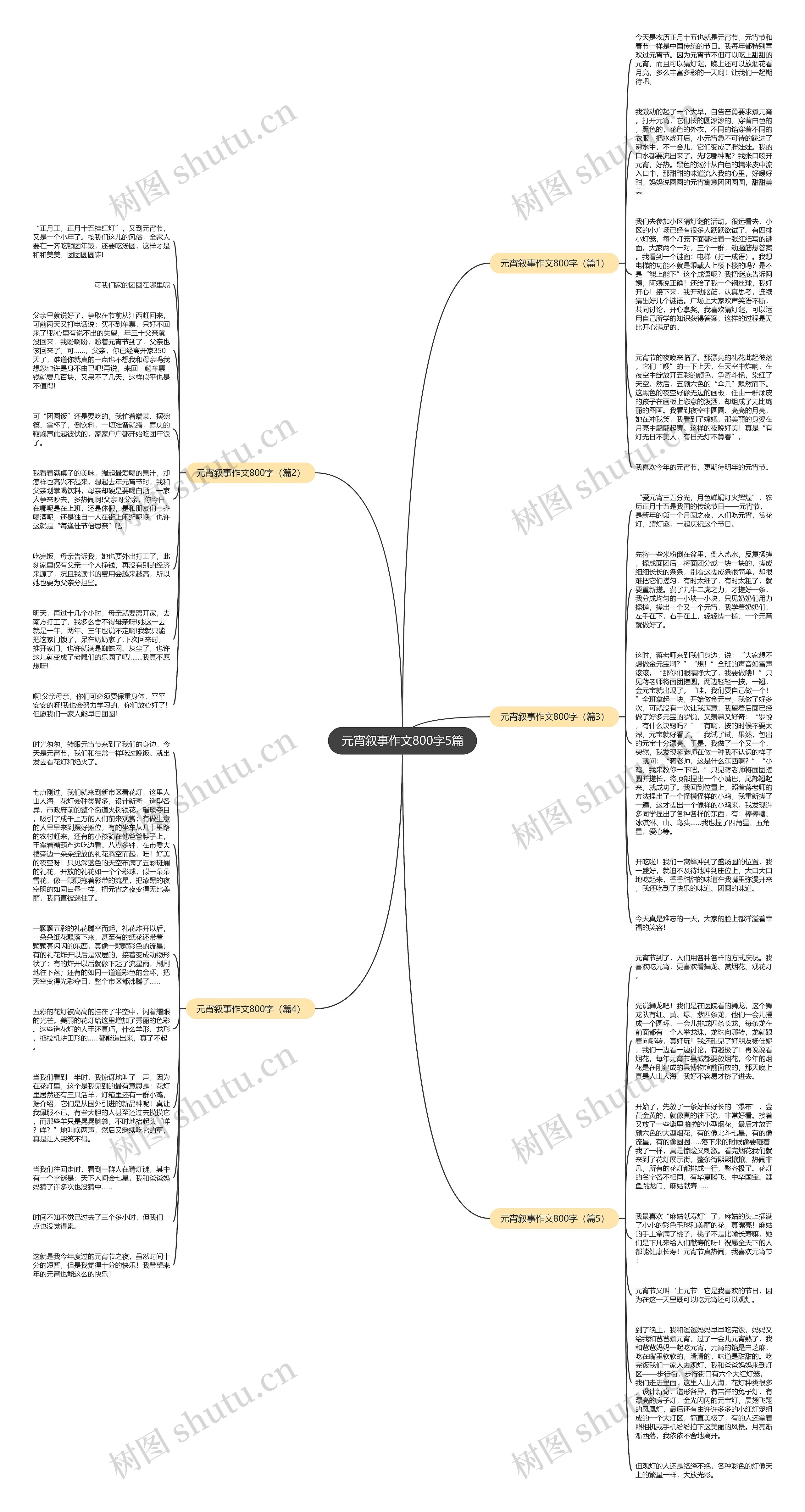 元宵叙事作文800字5篇思维导图