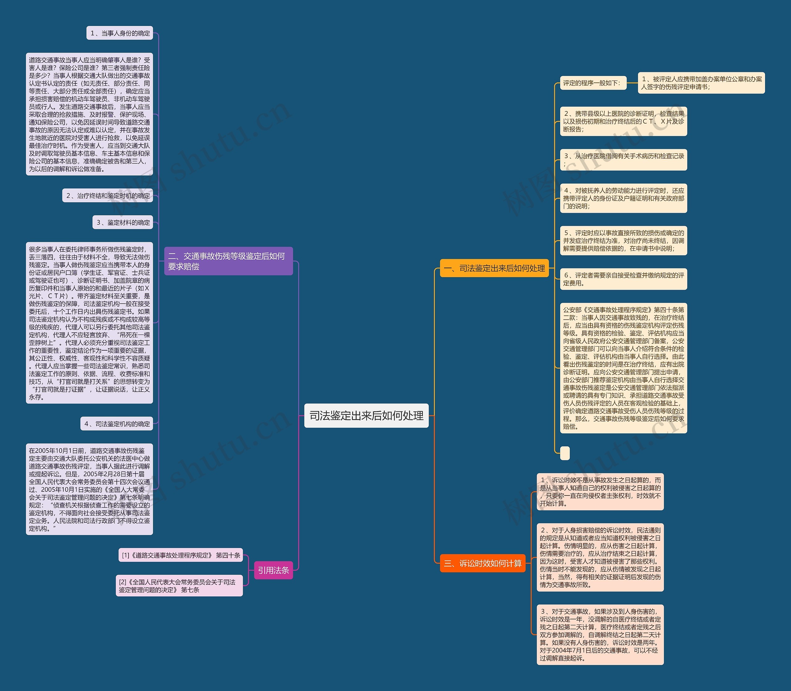 司法鉴定出来后如何处理思维导图