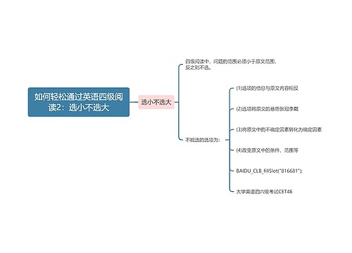 如何轻松通过英语四级阅读2：选小不选大