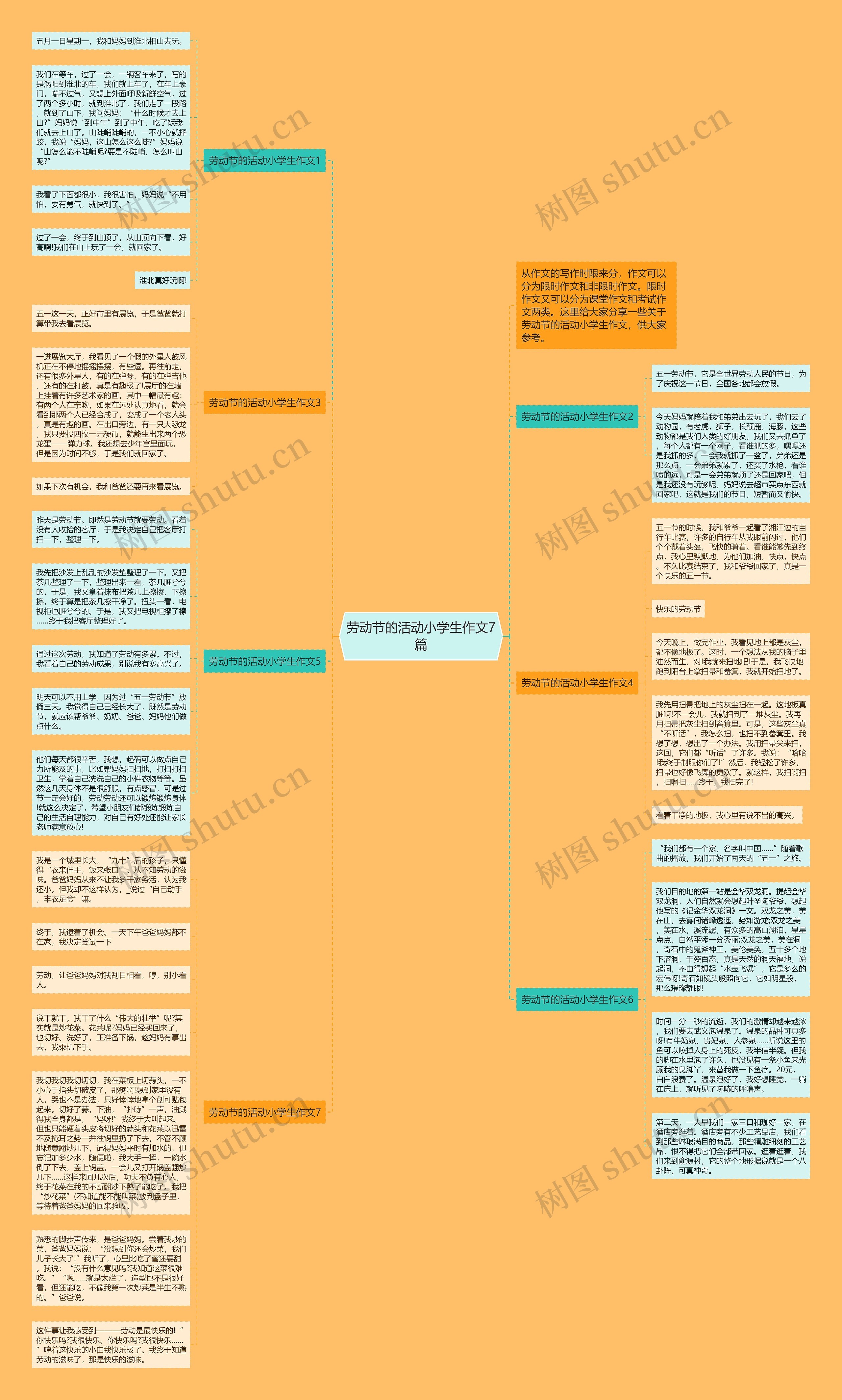 劳动节的活动小学生作文7篇思维导图