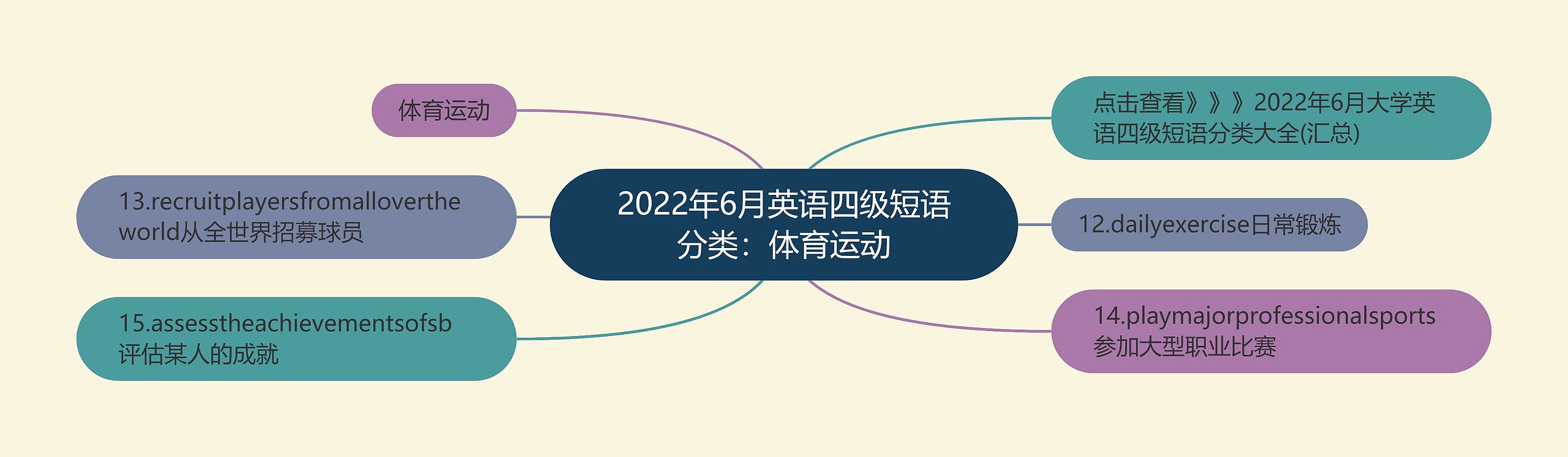 2022年6月英语四级短语分类：体育运动