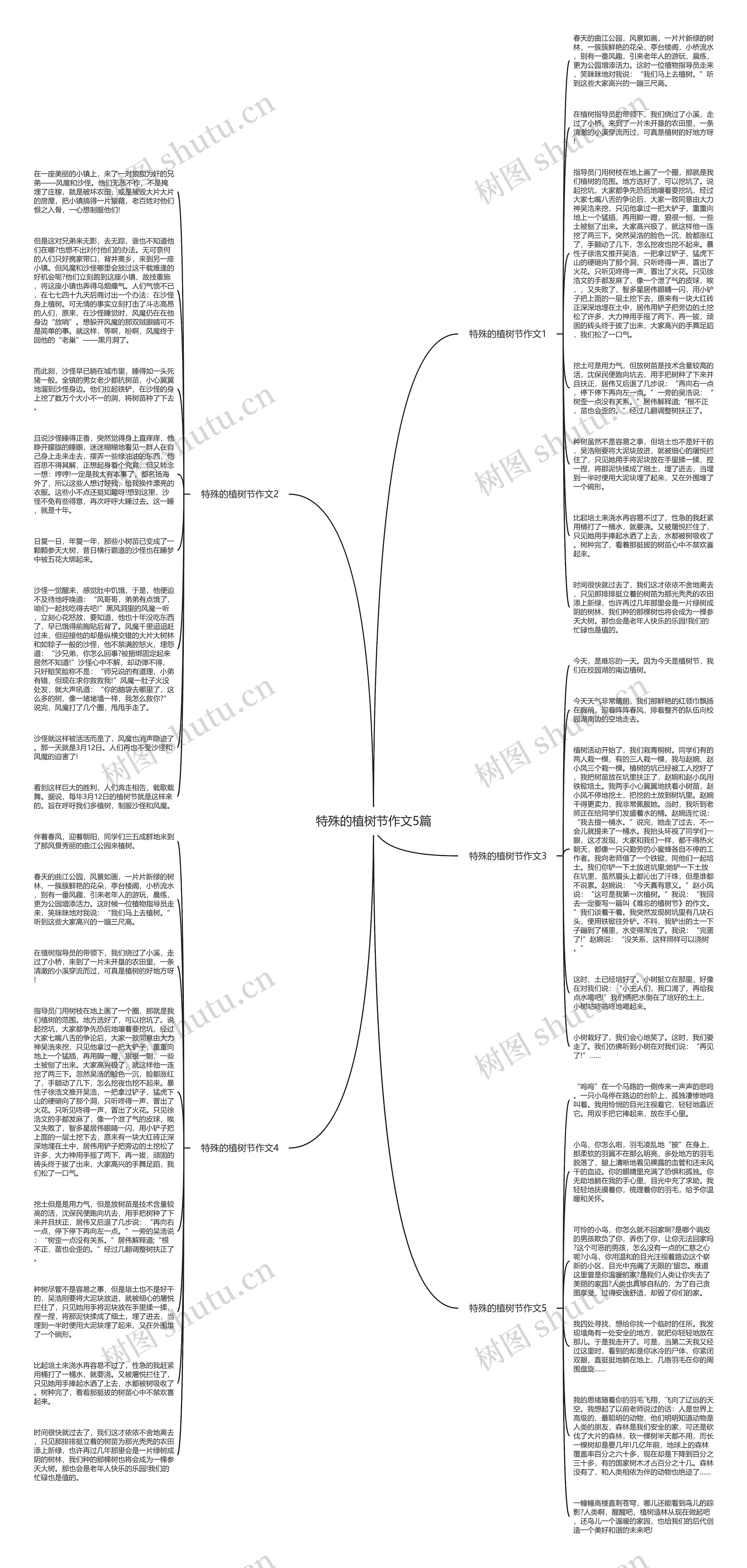 特殊的植树节作文5篇思维导图
