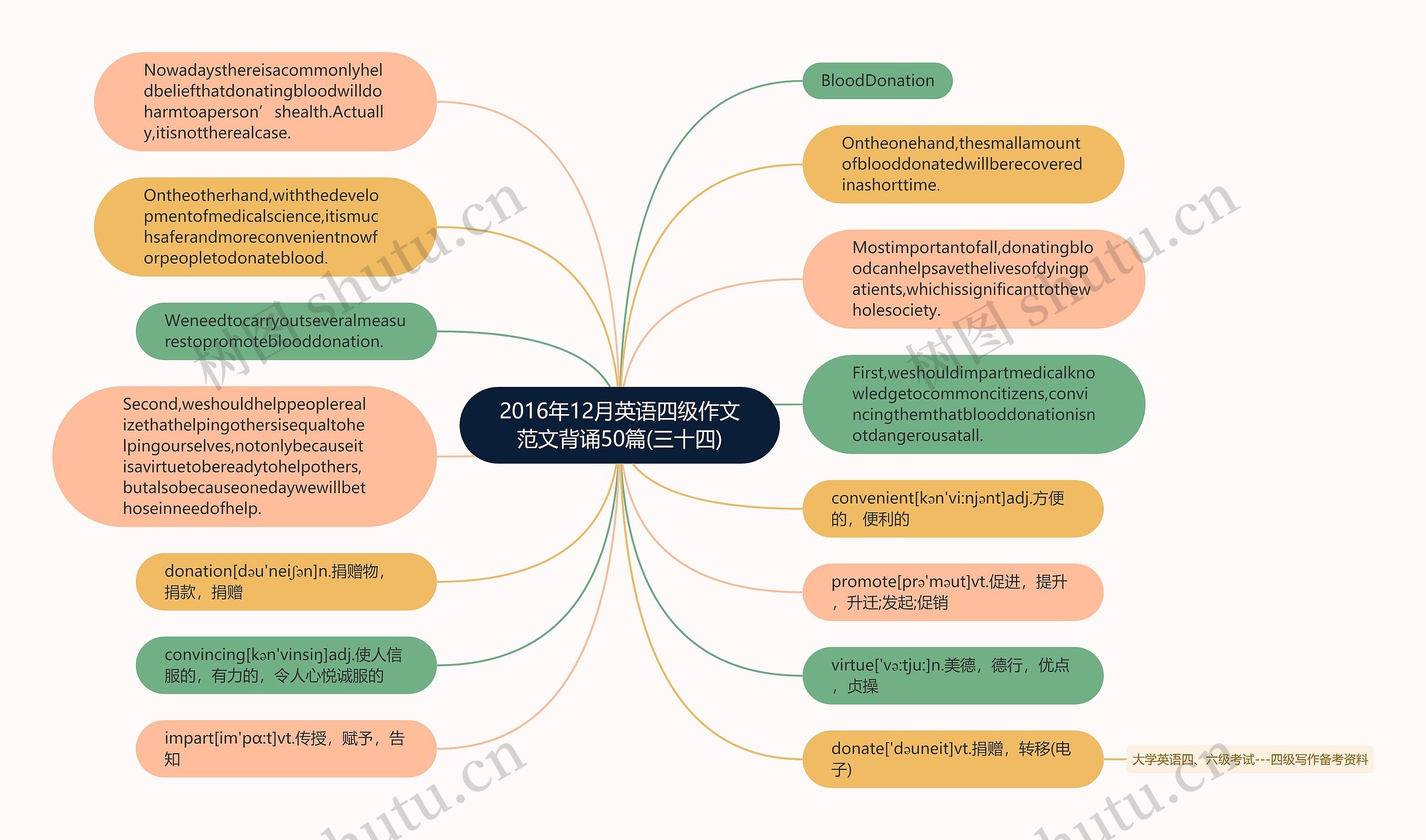 2016年12月英语四级作文范文背诵50篇(三十四)思维导图