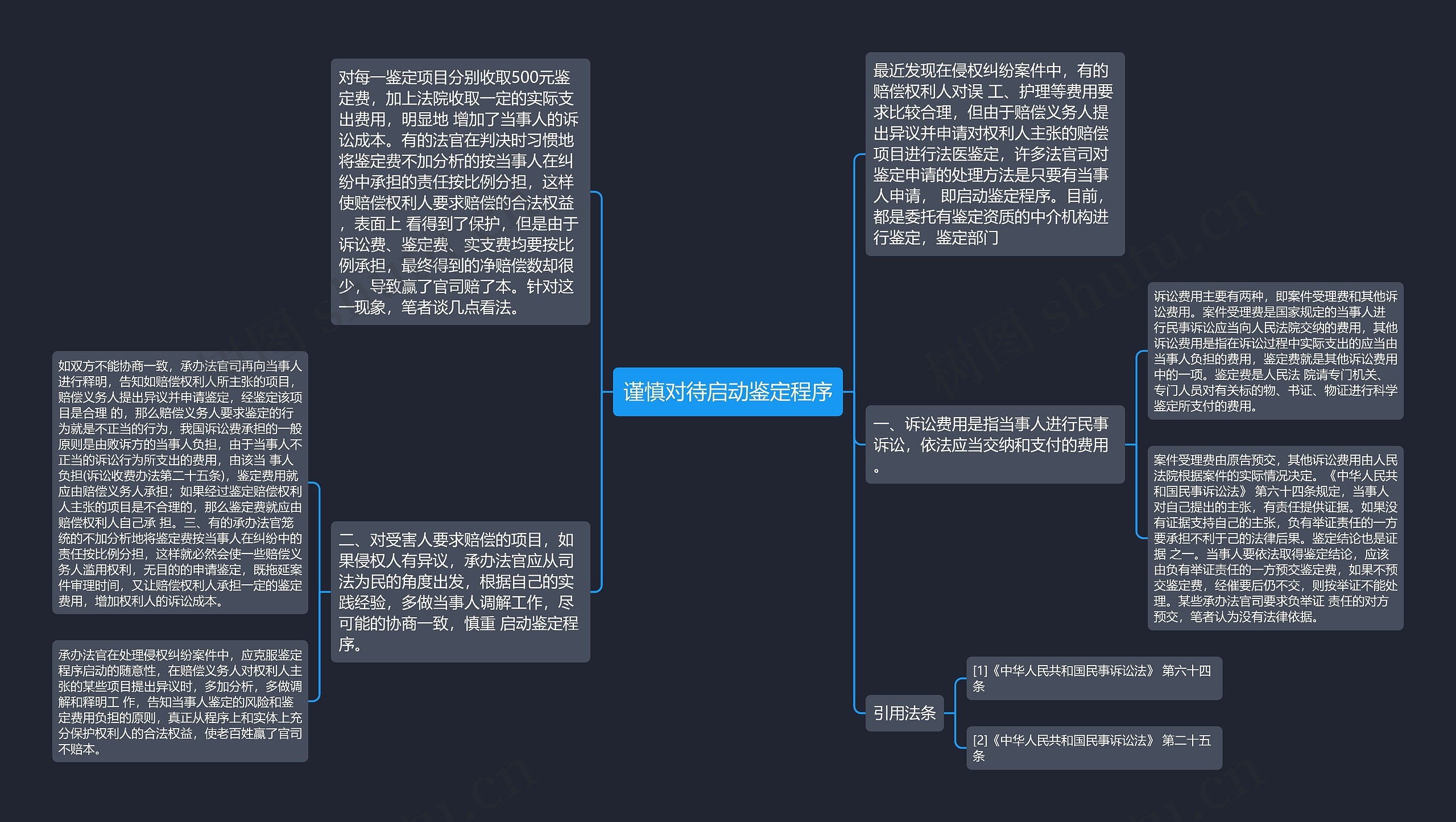 谨慎对待启动鉴定程序思维导图