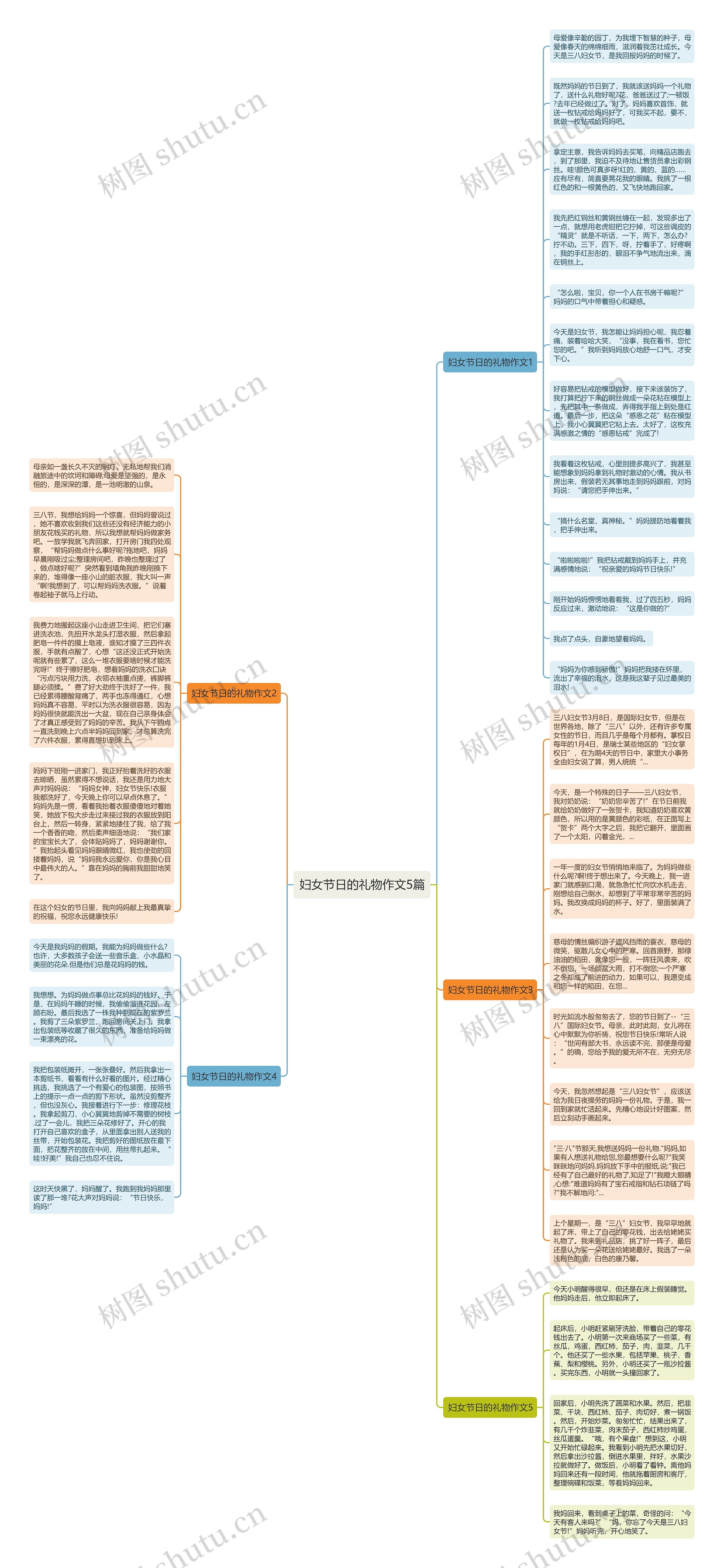 妇女节日的礼物作文5篇思维导图