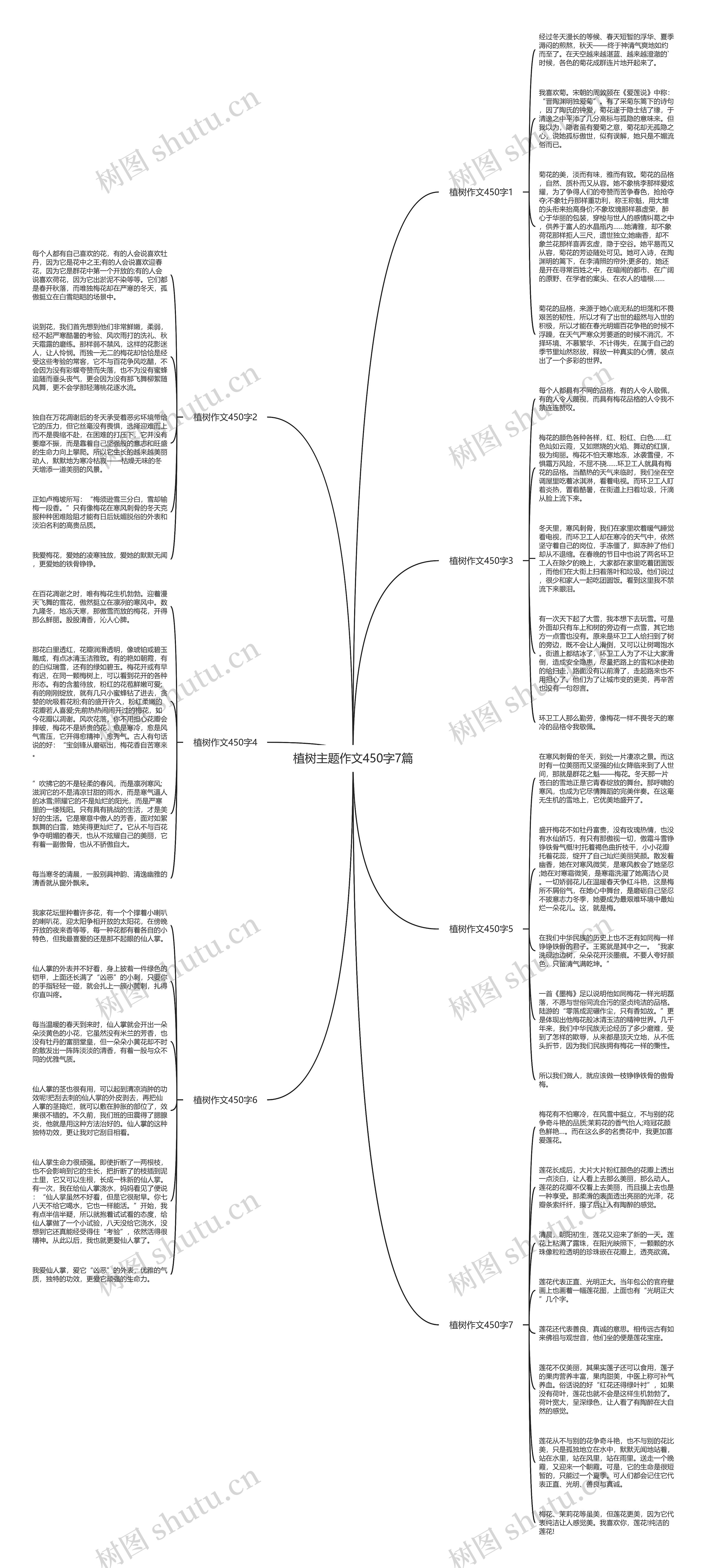 植树主题作文450字7篇思维导图