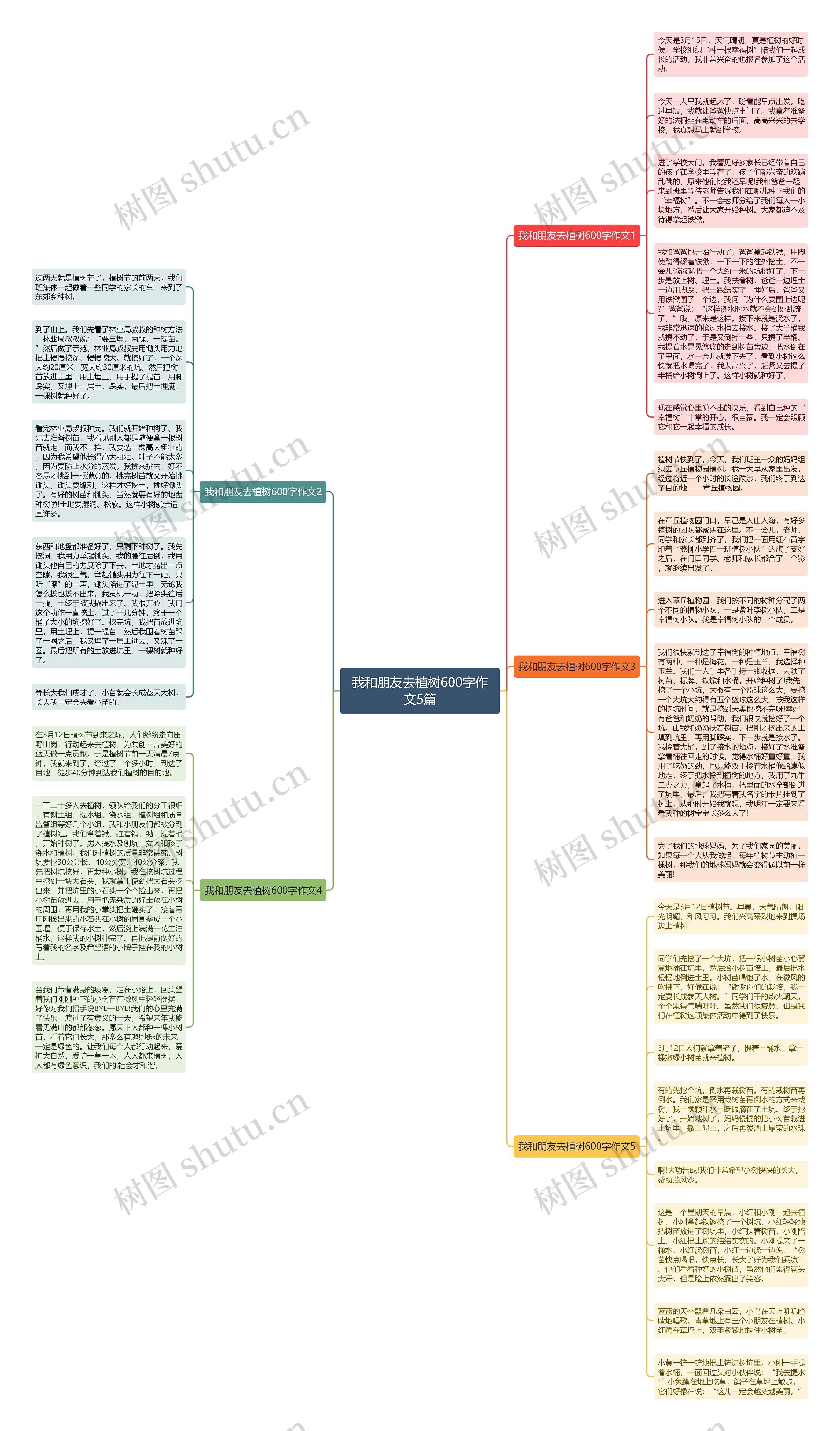 我和朋友去植树600字作文5篇思维导图
