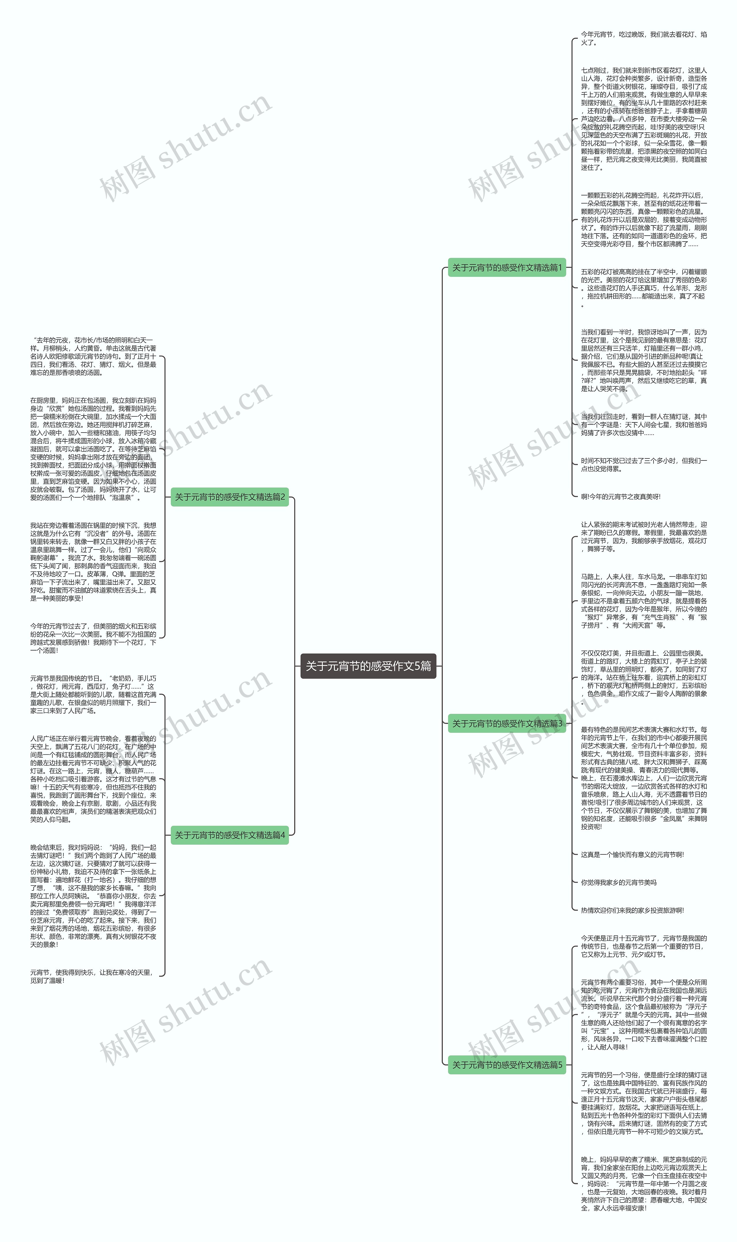 关于元宵节的感受作文5篇思维导图