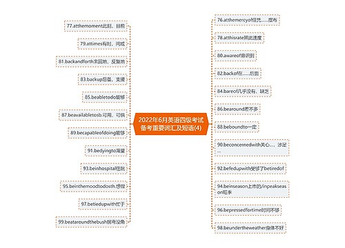 2022年6月英语四级考试备考重要词汇及短语(4)