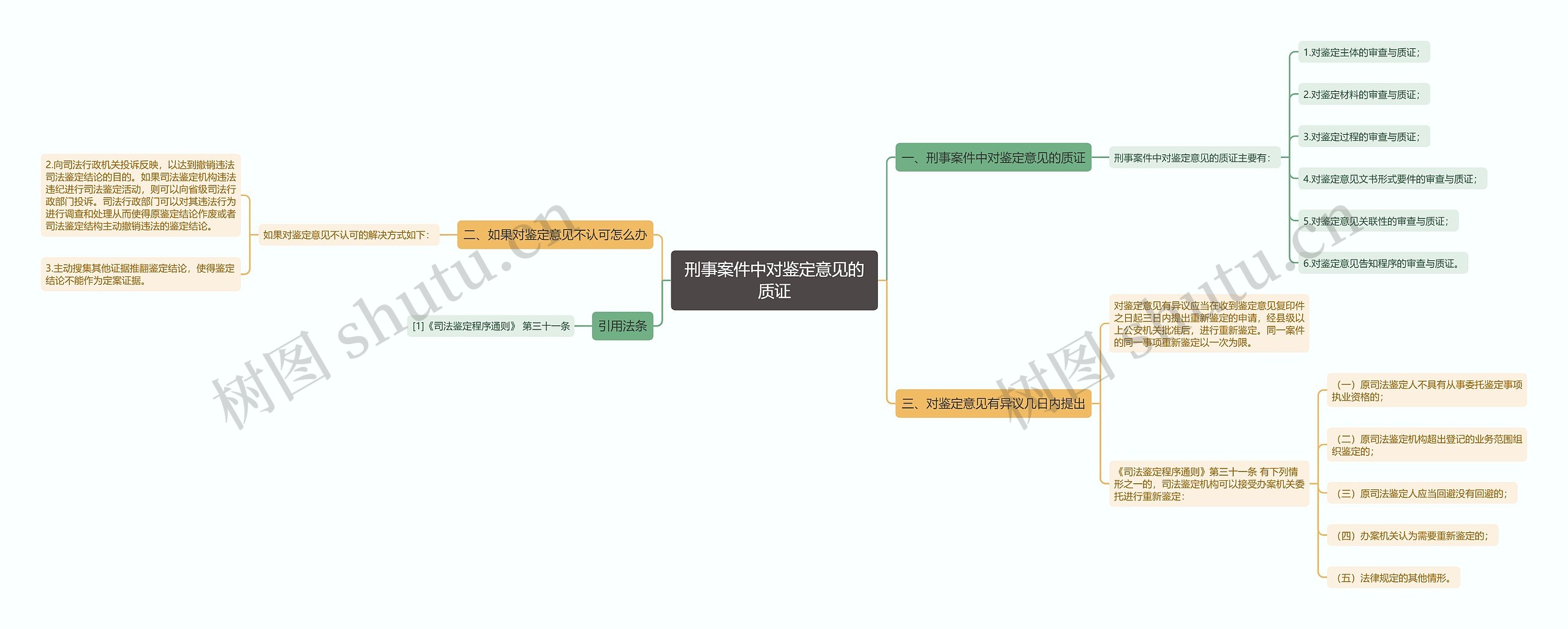 刑事案件中对鉴定意见的质证思维导图