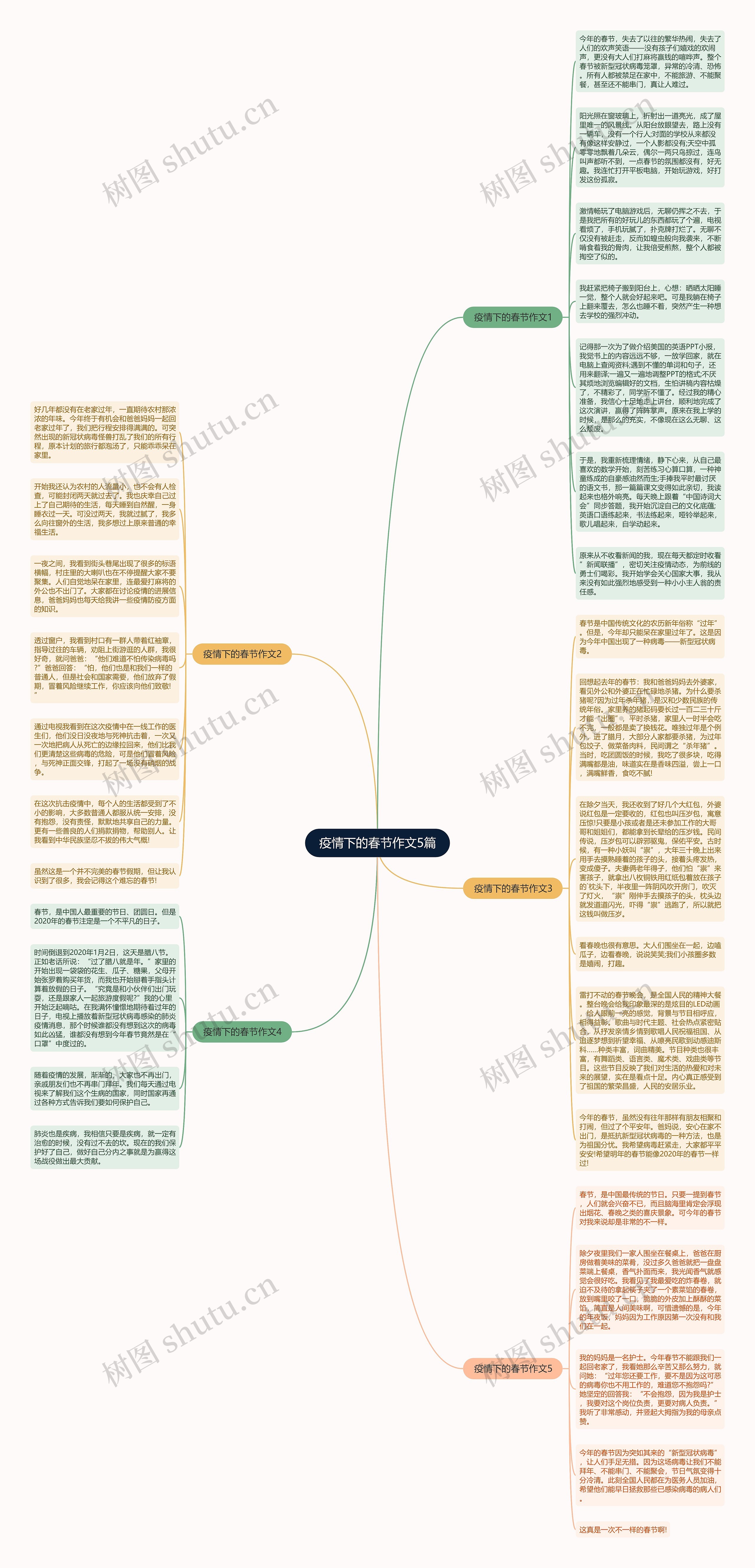 疫情下的春节作文5篇思维导图