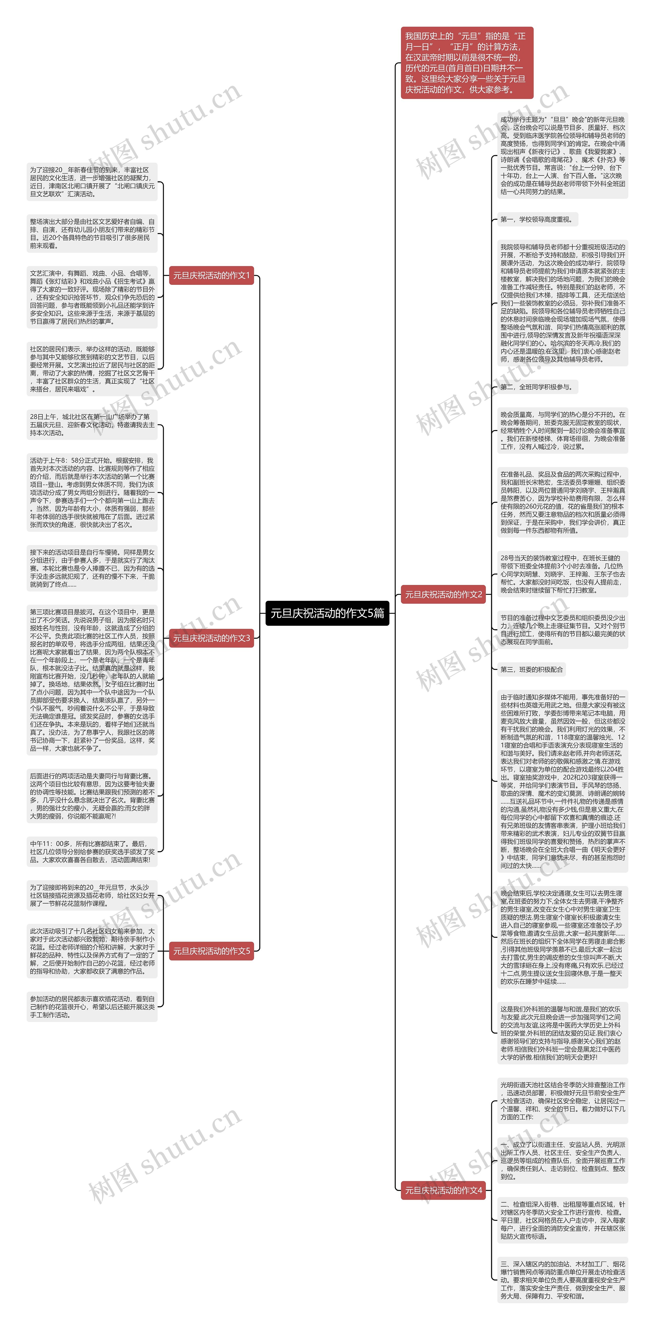 元旦庆祝活动的作文5篇思维导图