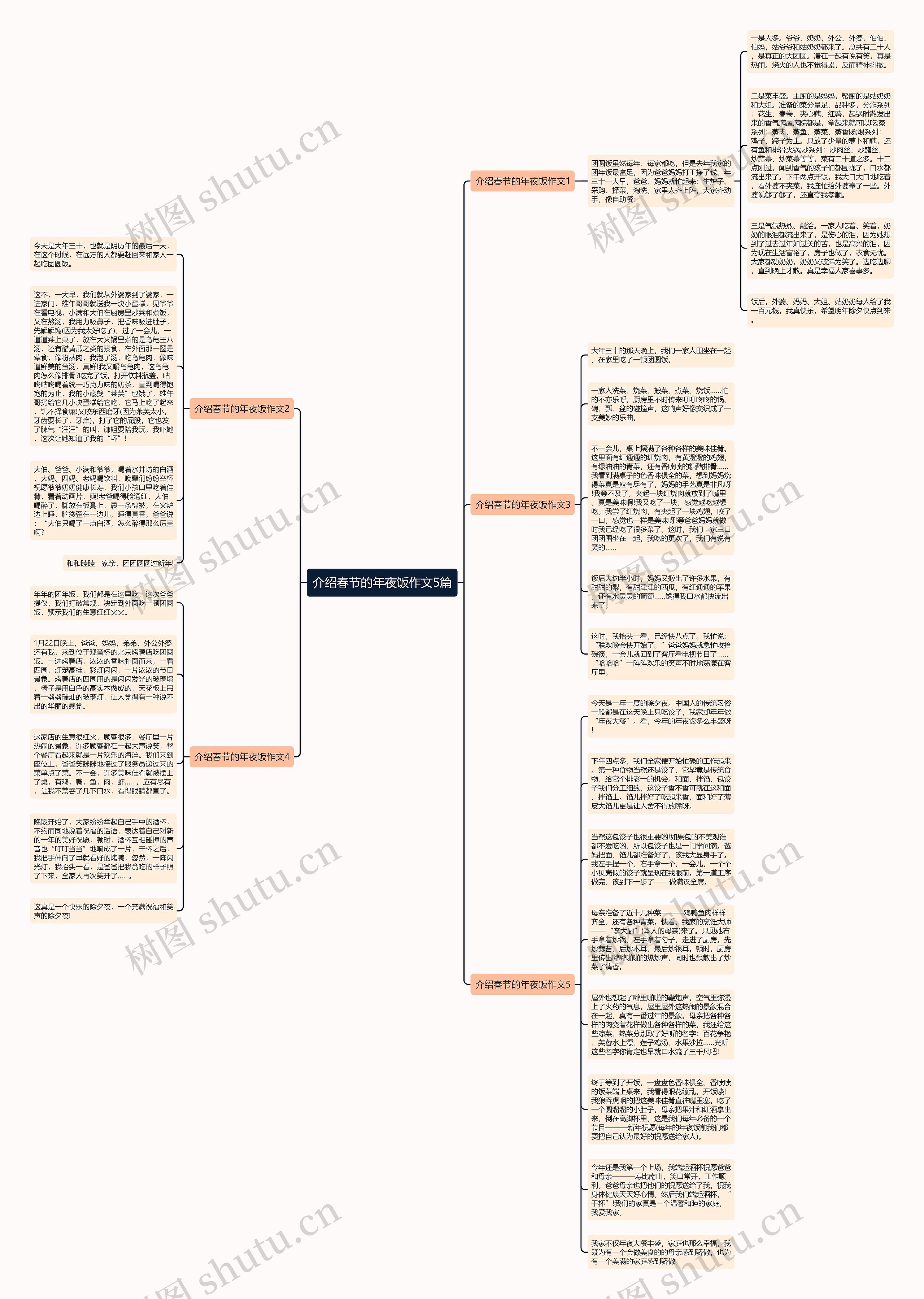 介绍春节的年夜饭作文5篇思维导图