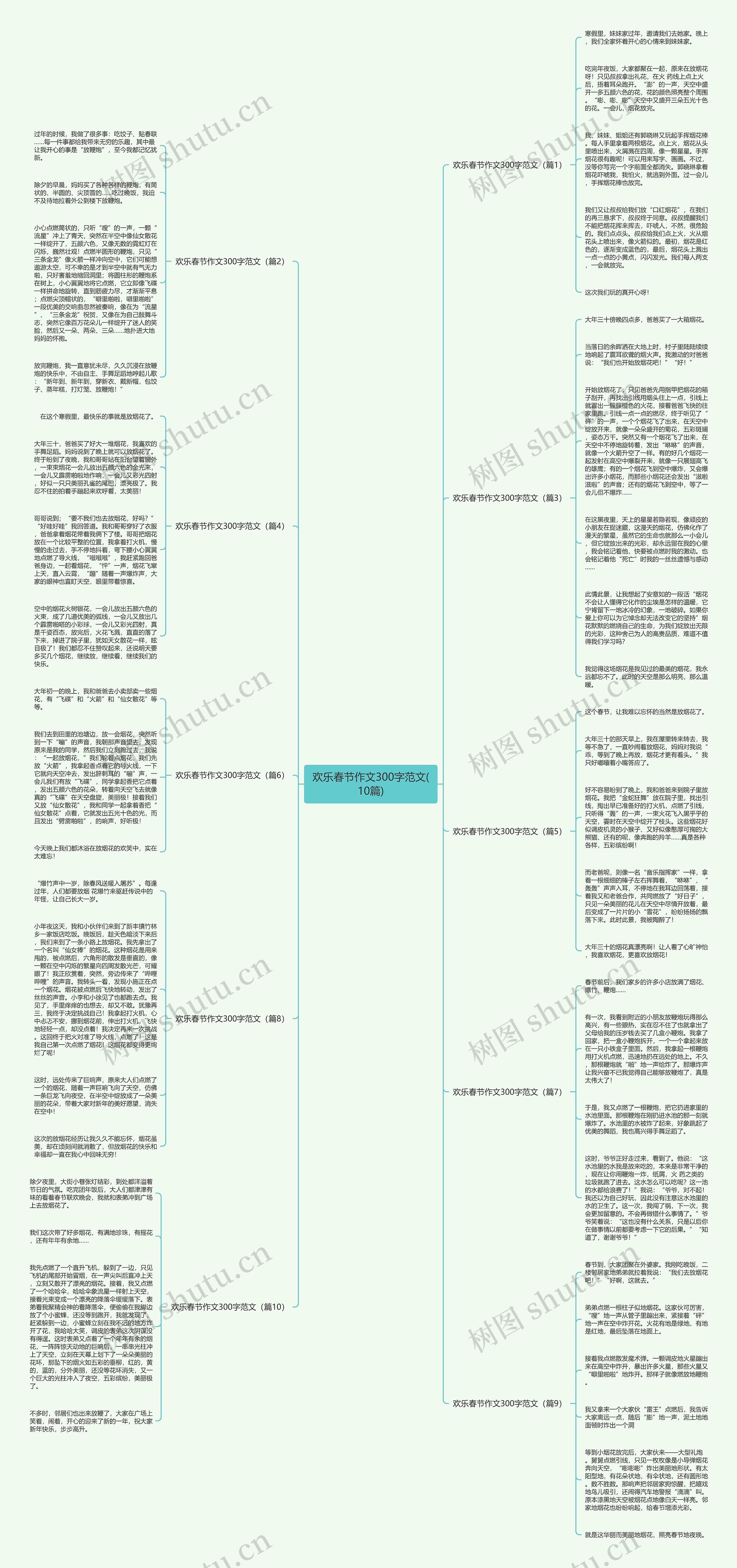 欢乐春节作文300字范文(10篇)思维导图