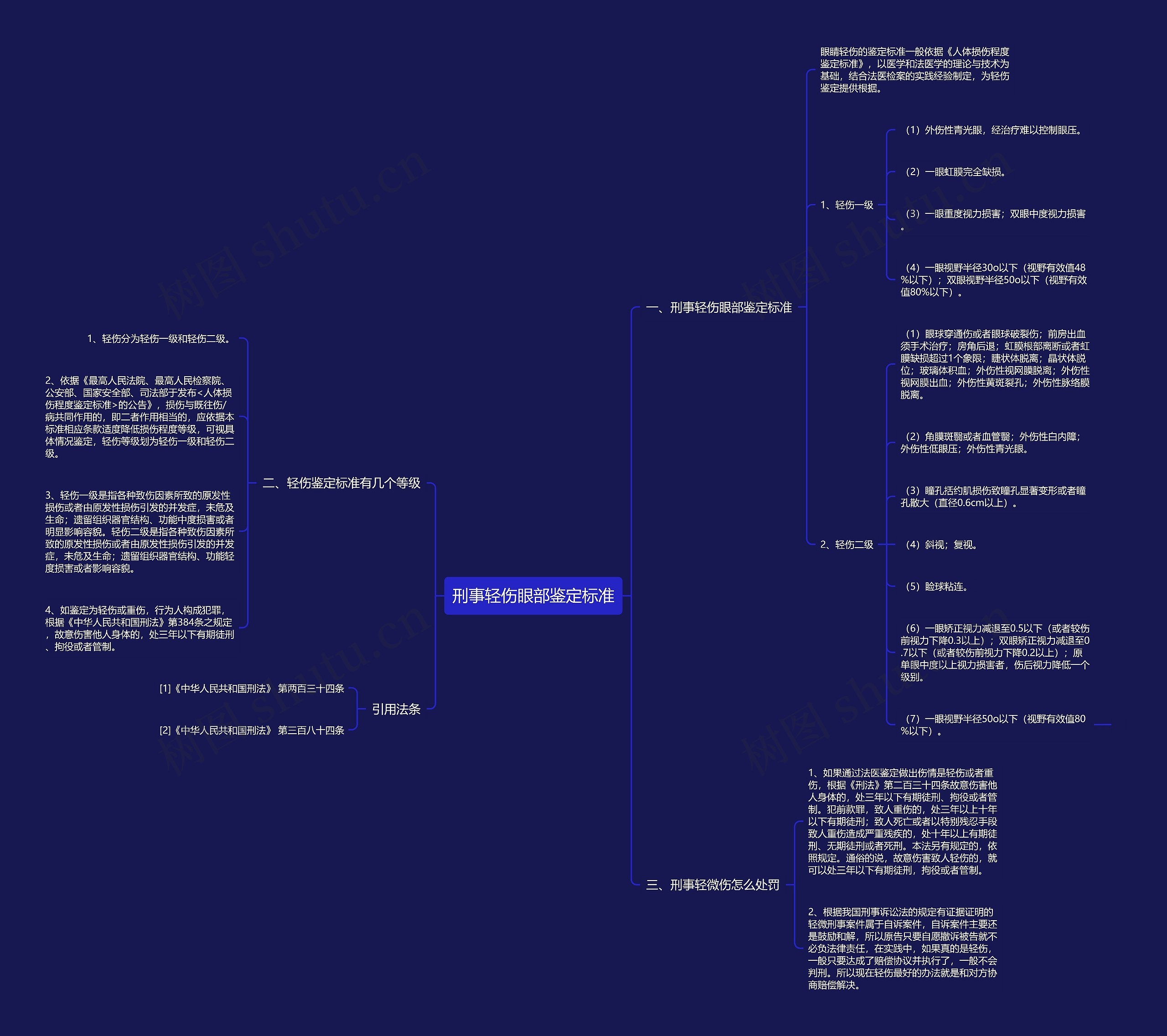 刑事轻伤眼部鉴定标准思维导图
